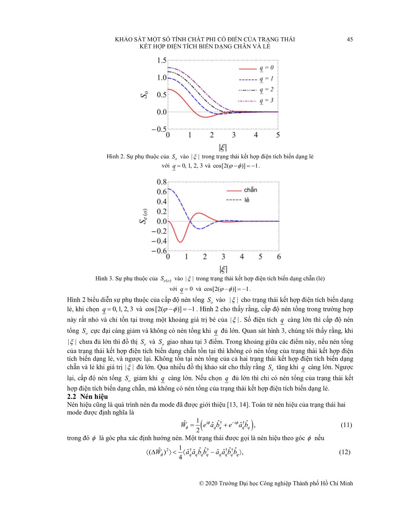 Khảo sát một số tính chất phi cổ điển của trạng thái kết hợp điện tích biến dạng chẵn và lẻ trang 4