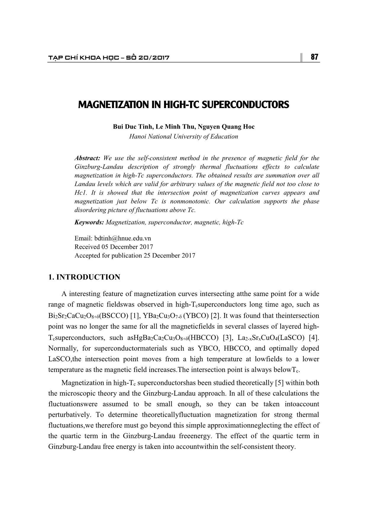 Magnetization in high-tc superconductors trang 1
