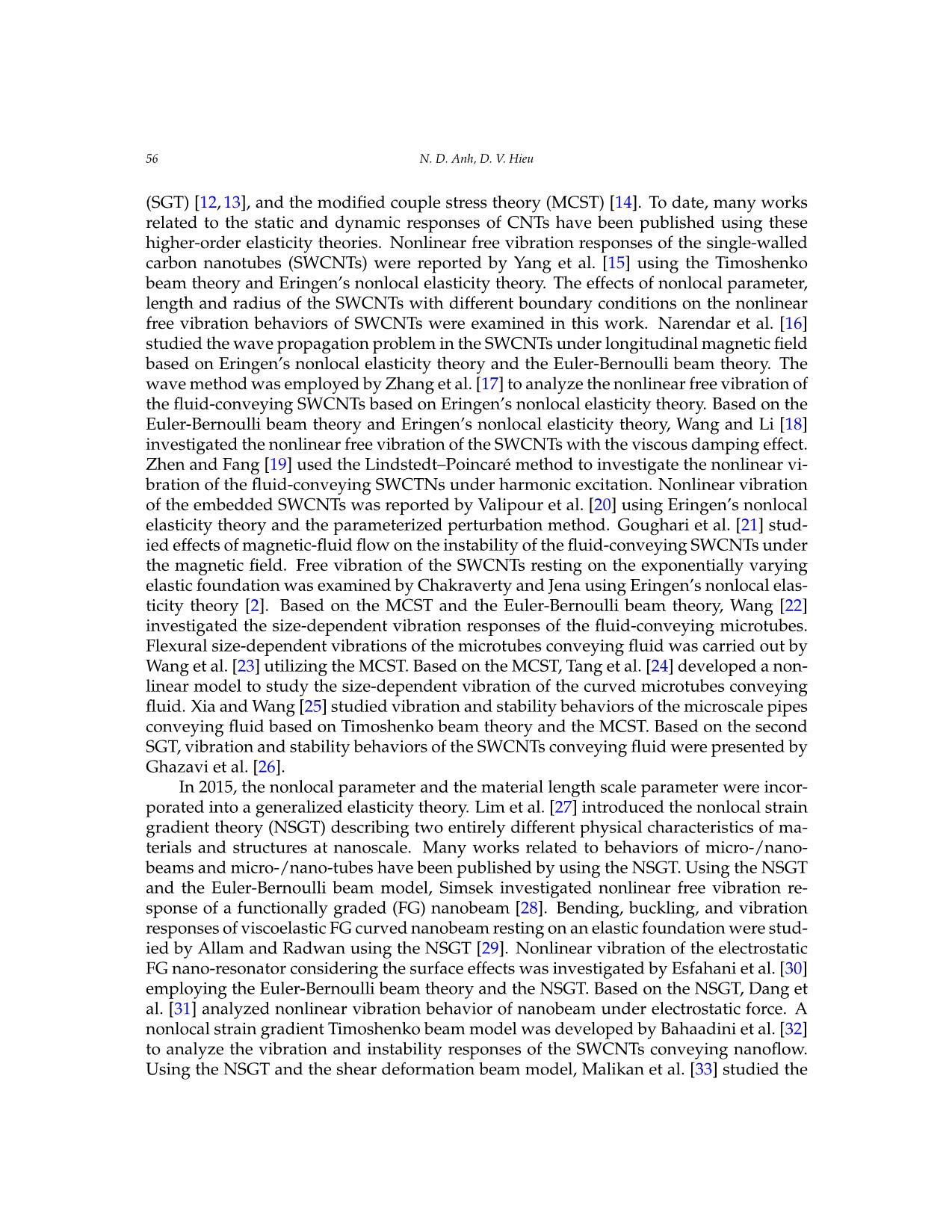 Nonlinear vibration of nonlocal strain gradient nanotubes under longitudinal magnetic field trang 2