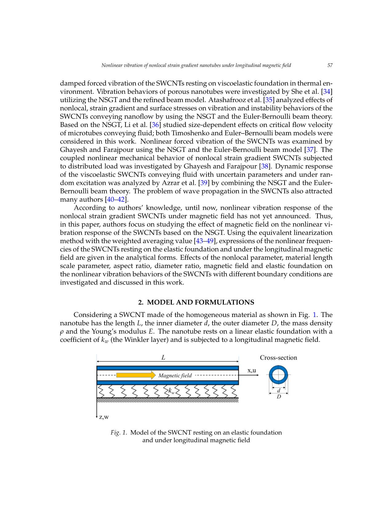 Nonlinear vibration of nonlocal strain gradient nanotubes under longitudinal magnetic field trang 3