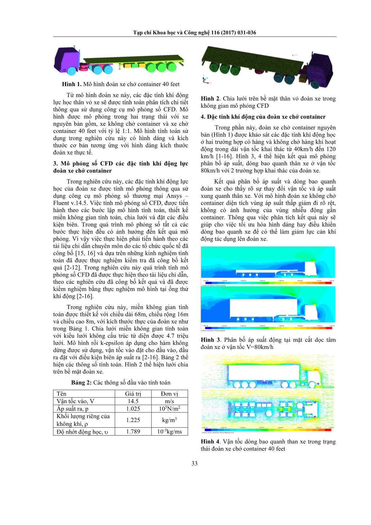 Nghiên cứu ảnh hưởng của vị trí xếp container đến đặc tính khí động đoàn xe chở container trang 3