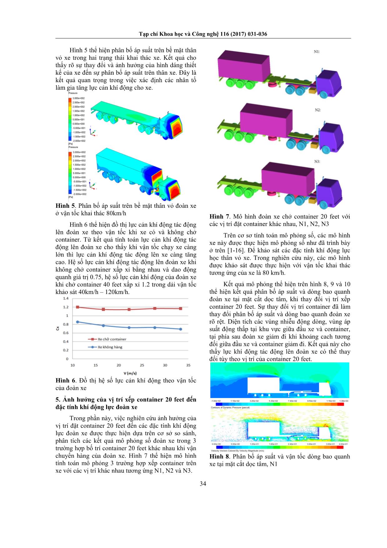 Nghiên cứu ảnh hưởng của vị trí xếp container đến đặc tính khí động đoàn xe chở container trang 4