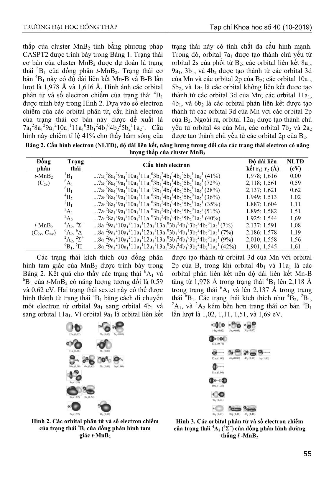 Nghiên cứu các trạng thái electron của các cluster MnB₂⁰/−/+ trang 3