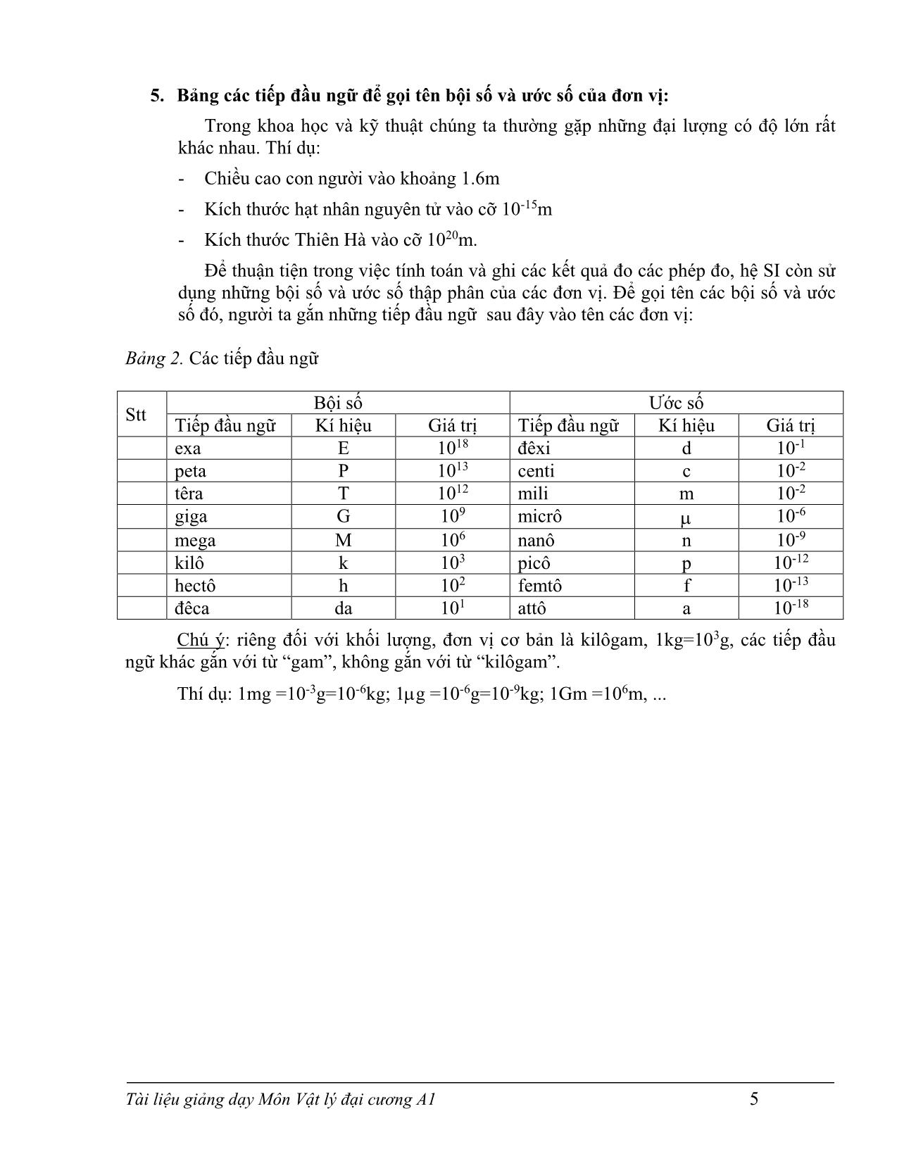 Giáo trình Vật lý đại cương A1 trang 7