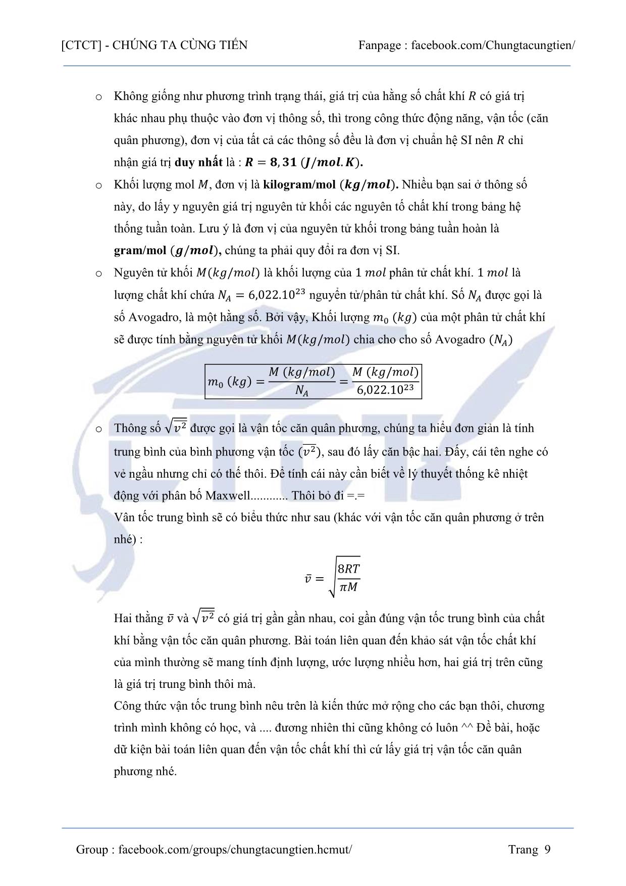 Tài liệu Ôn tập vật lý 1 - Nhiệt học trang 9