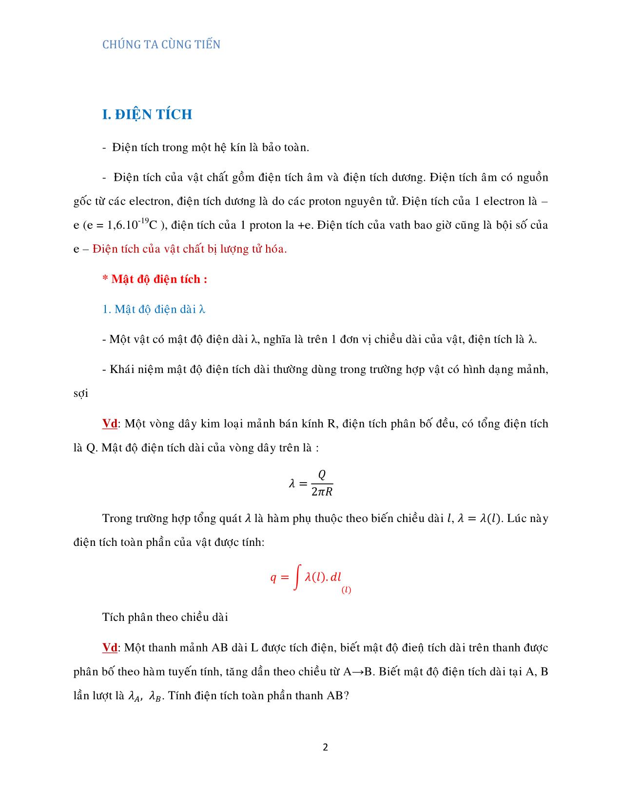 Tài liệu Ôn tập vật lý 2 - Điện trường trang 2