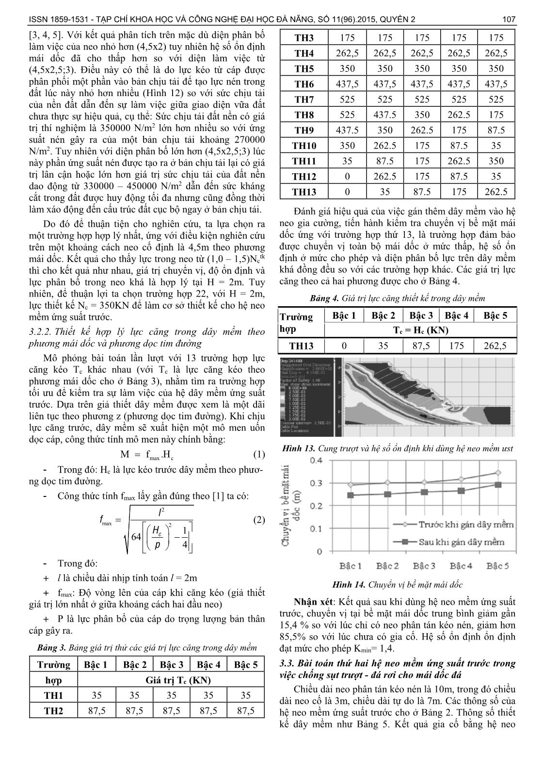 Tính toán gia cường mái dốc nền đào bằng hệ neo mềm ứng suất trước chống sụt trượt - đá rơi cho tuyến đường Hoàng Văn Thái nối dài đi Bà Nà thành phố Đà Nẵng trang 5