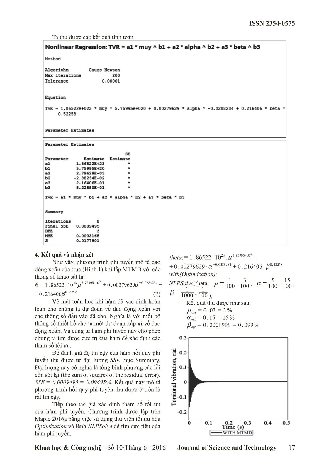 Tối ưu hóa thiết kế bộ MTMD giảm dao động xoắn cho trục ứng dụng thuật toán hồi quy phi tuyến Gauss-Newton trang 4