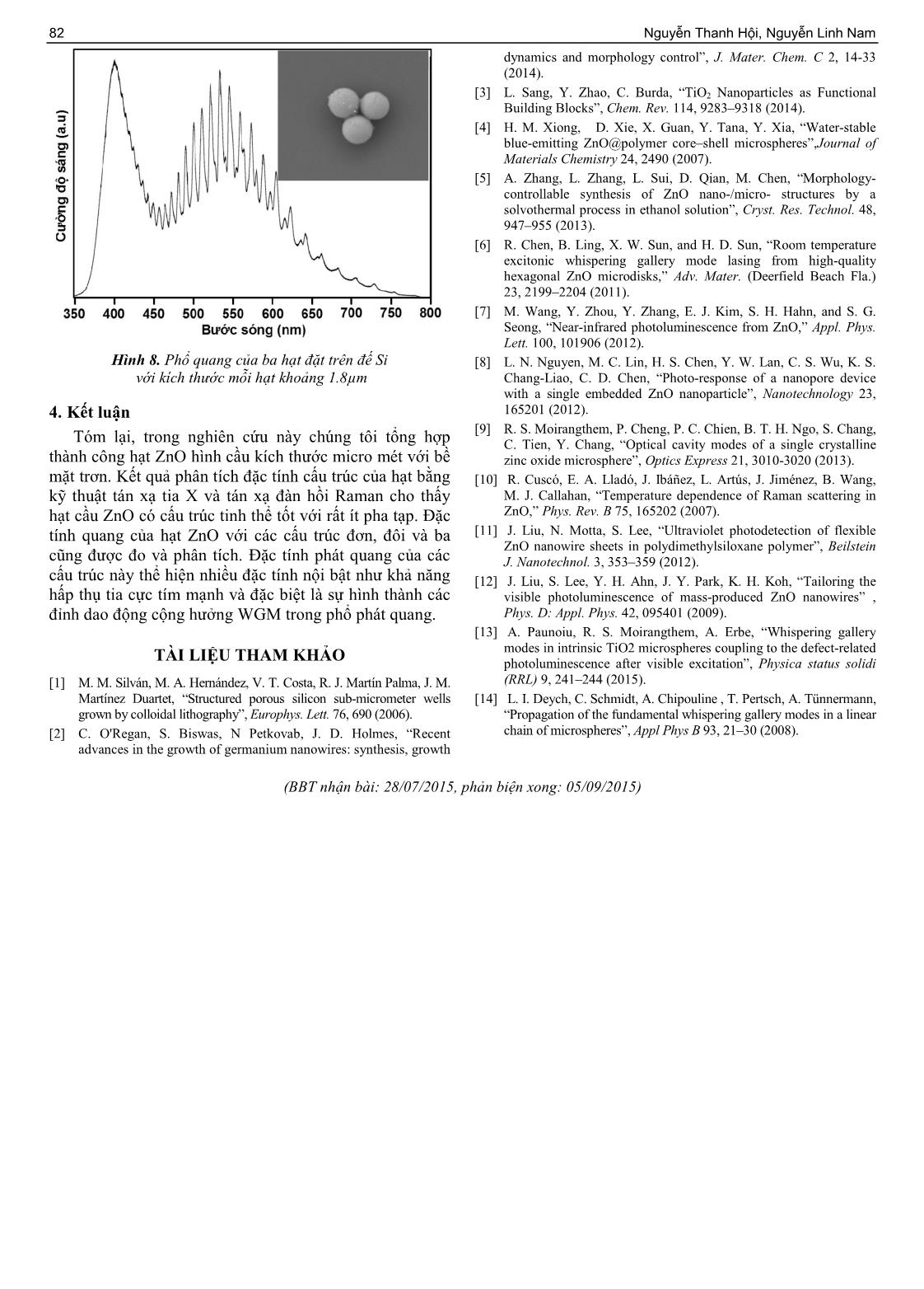 Tổng hợp và phân tích đặc tính quang của các vi hạt cầu ZnO trang 5