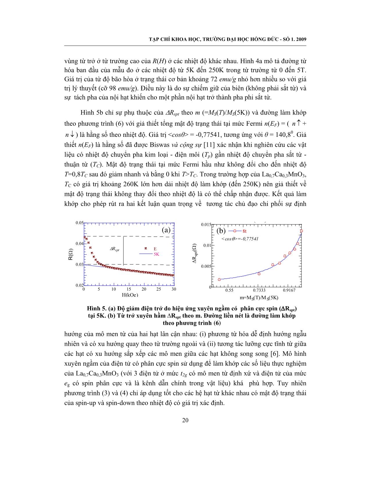 Từ trở từ trường thấp và hiệu ứng xuyên ngầm lượng tử phụ thuộc spin trong Từ trở từ trường thấp và hiệu ứng xuyên ngầm lượng tử phụ thuộc spin trong La₀,₇Ca₀,₃MnO₃ trang 7