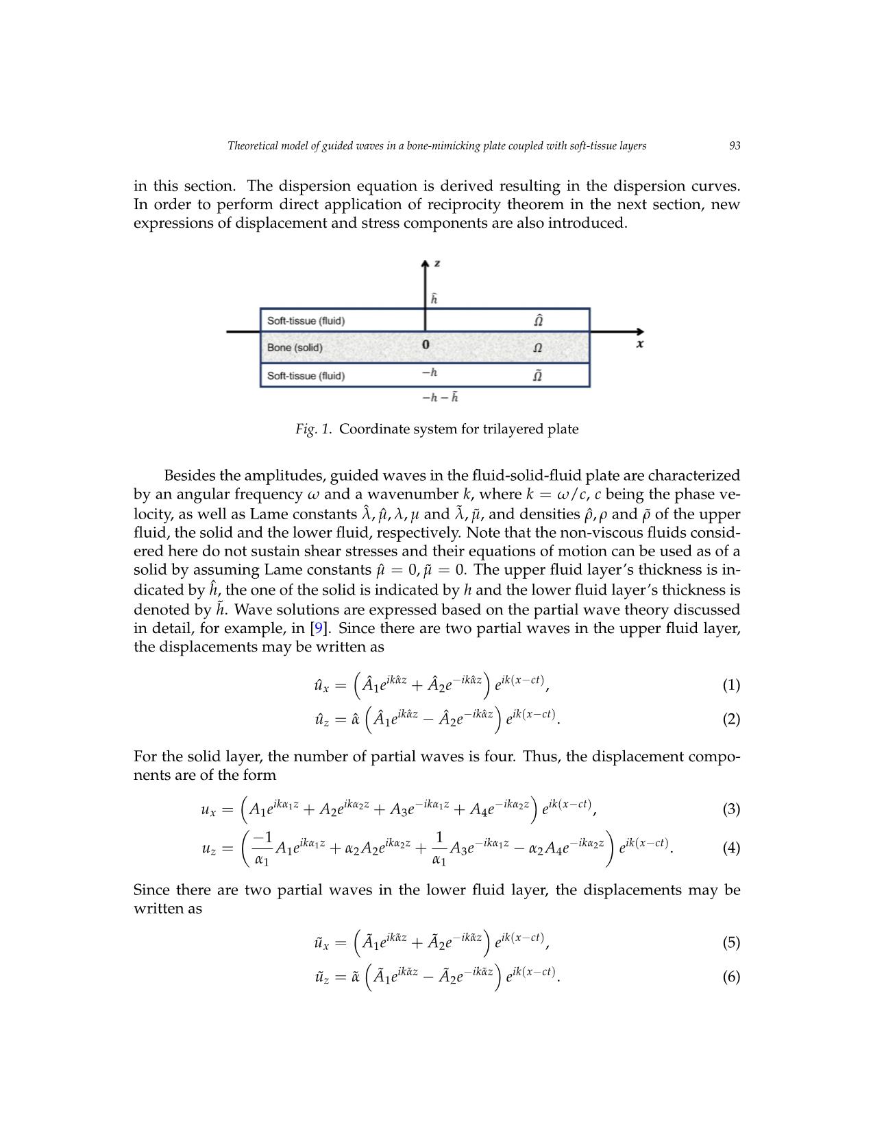 Theoretical model of guided waves in a bone - mimicking plate coupled with soft - tissue layers trang 3