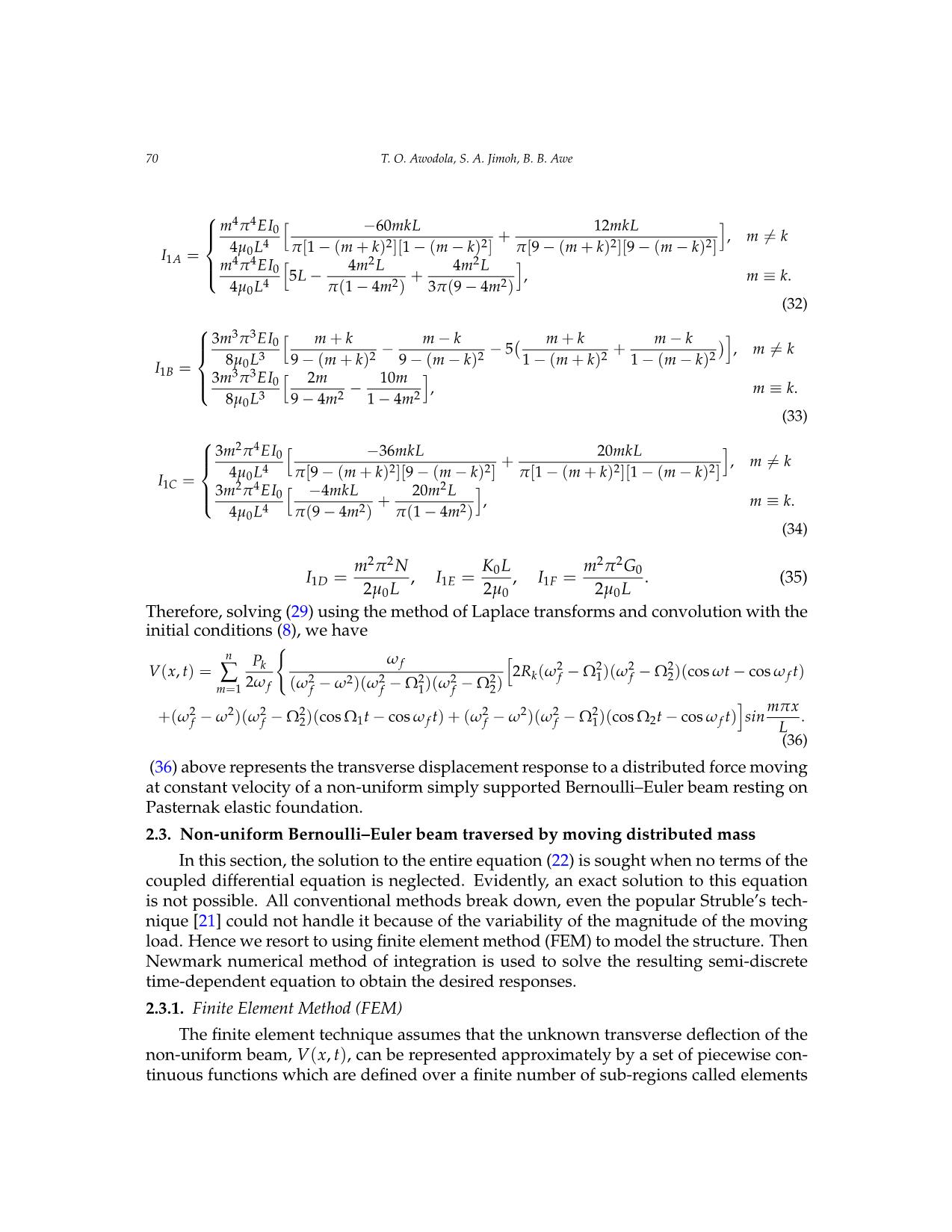 Vibration under variable magnitude moving distributed masses of non-uniform bernoulli–euler beam resting on pasternak elastic foundation trang 8