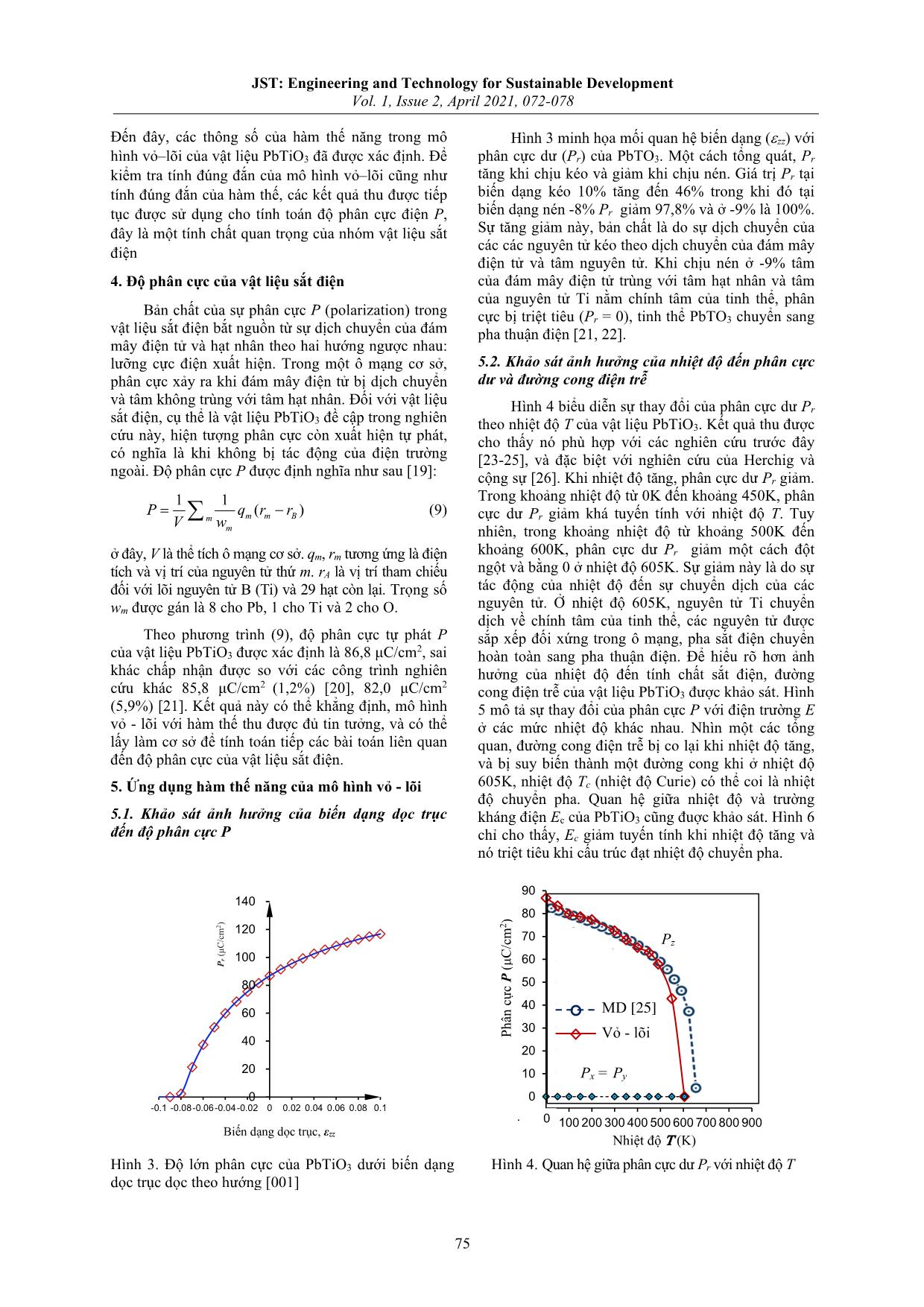 Xác định hàm thế năng của mô hình vỏ-lõi cho vật liệu sắt điện PbTiO₃ và ứng dụng trong tính toán độ phân cực trang 4