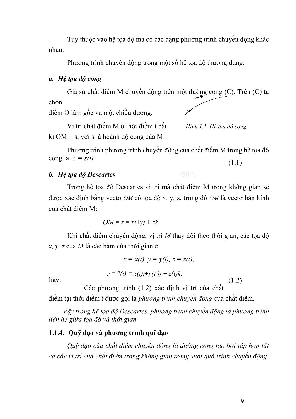 Giáo trình Vật lý đại cương 1 (Phần 1) trang 9