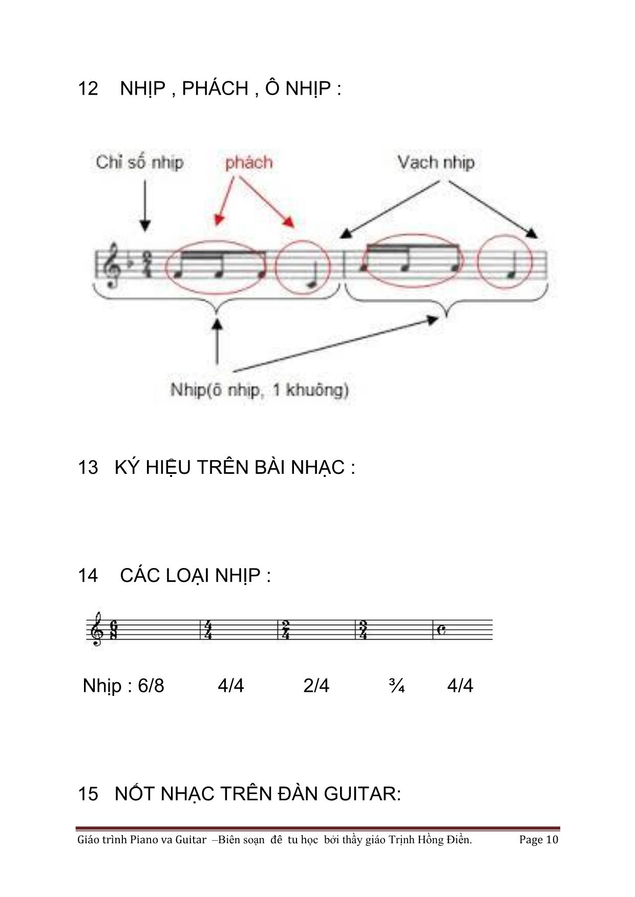 Tài liệu Cùng học Guitar Piano trang 10