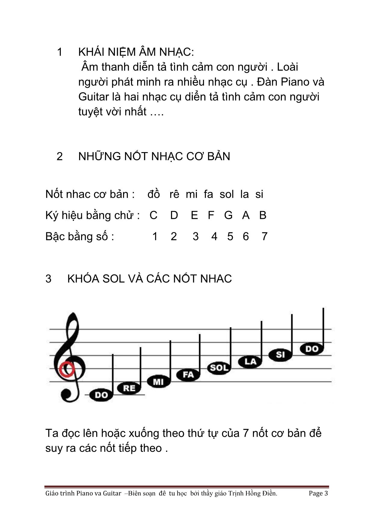 Tài liệu Cùng học Guitar Piano trang 3