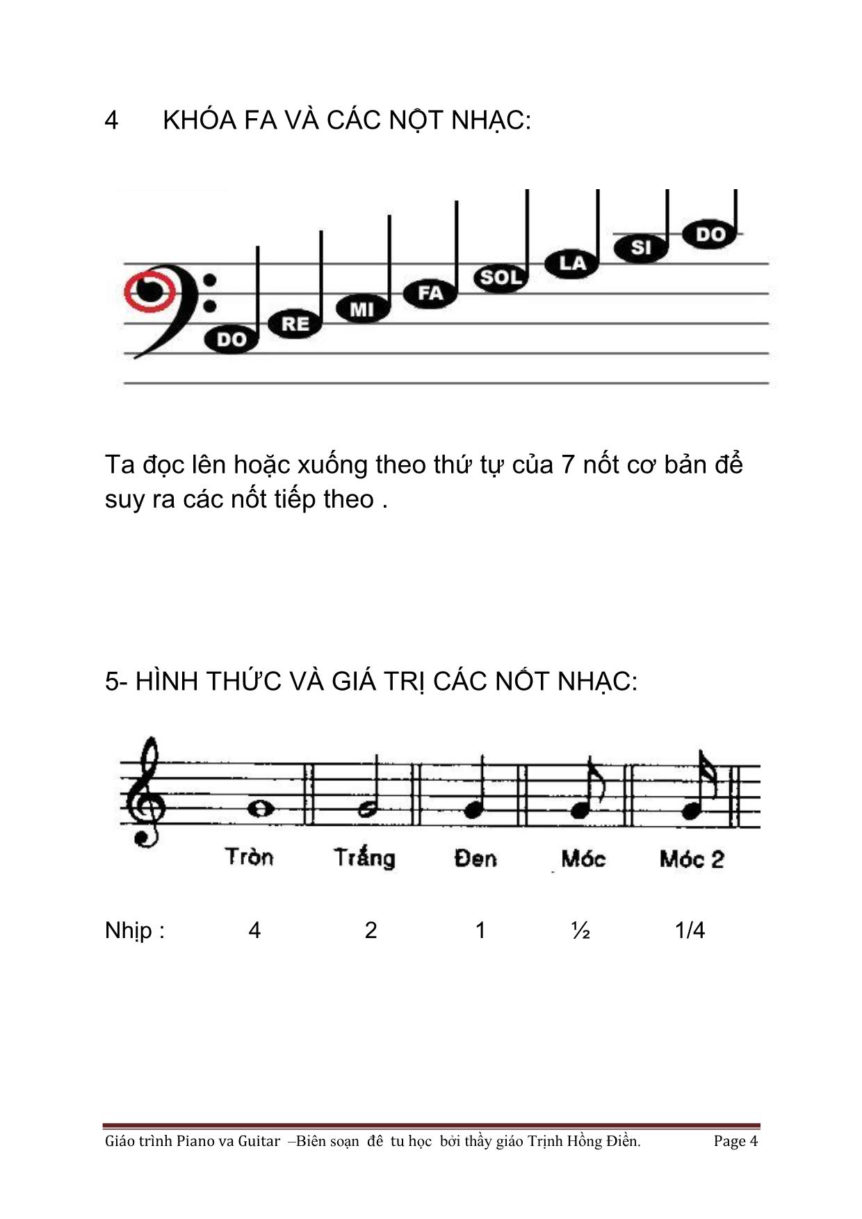 Tài liệu Cùng học Guitar Piano trang 4