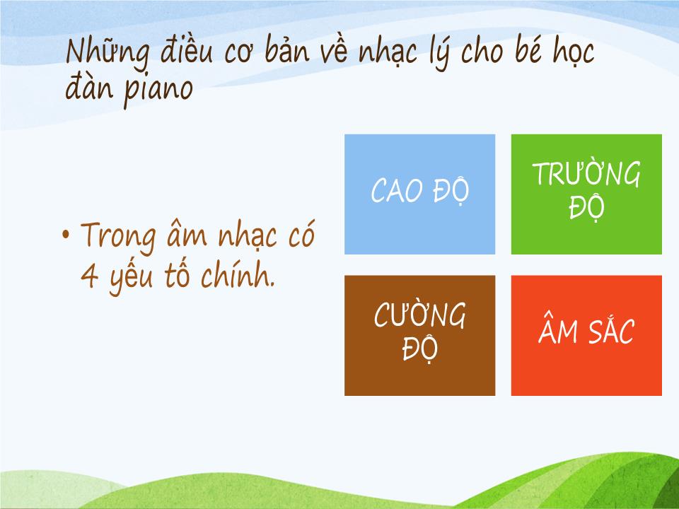 Bài giảng Nhạc lý cho bé học đàn Piano trang 2