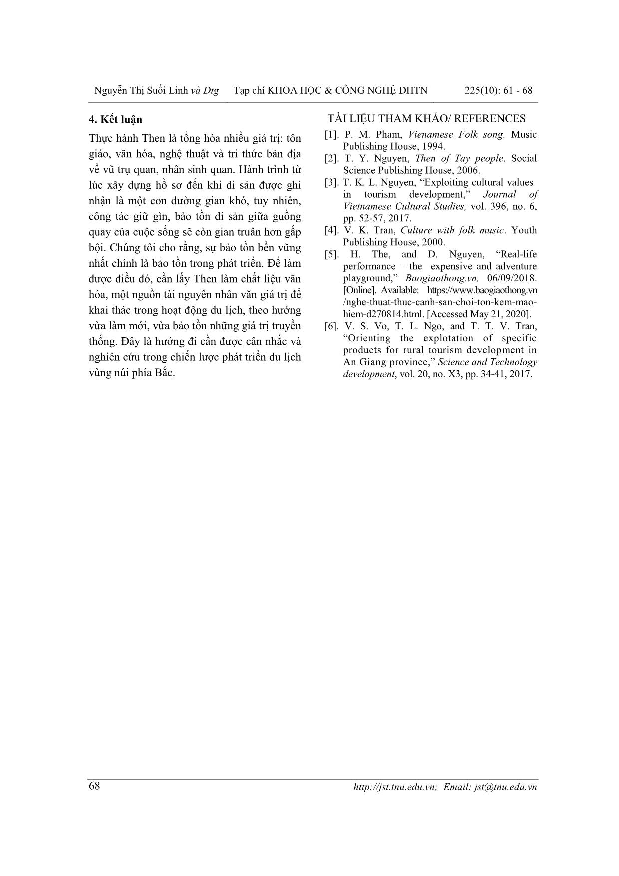 Khai thác giá trị của thực hành then trong phát triển du lịch từ kinh nghiệm một số loại hình diễn xướng dân gian trang 8