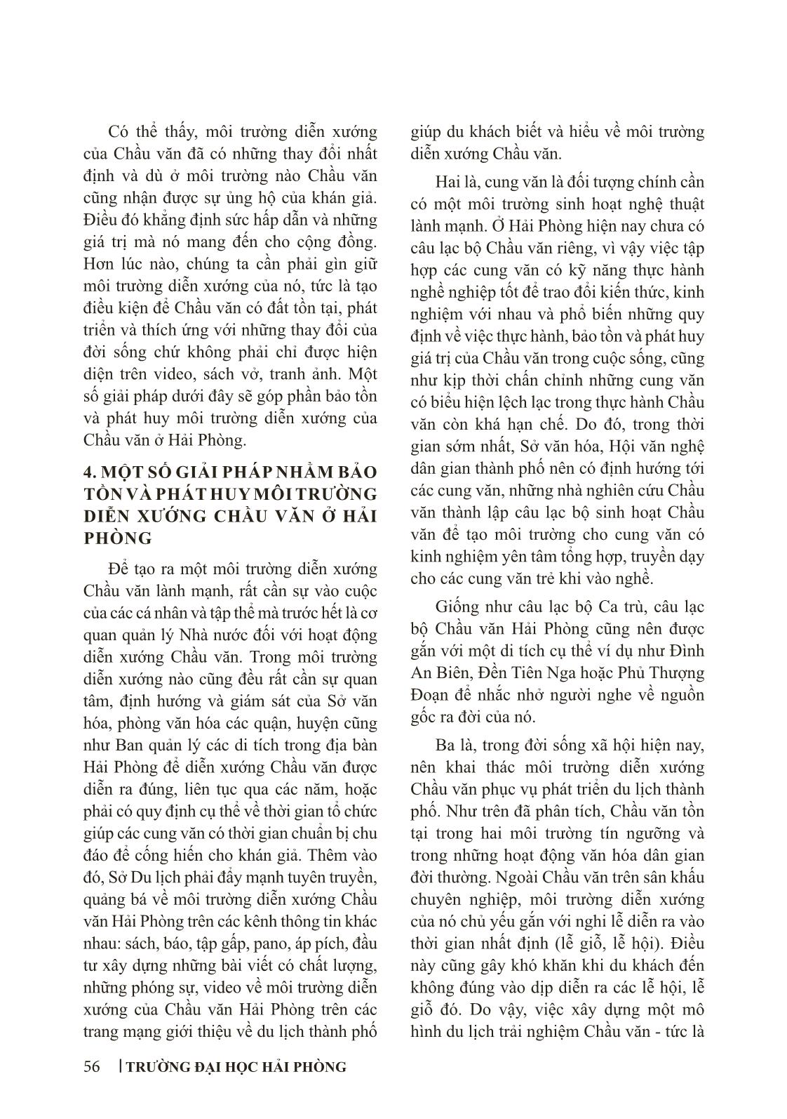 Môi trường diễn xướng của hát chầu văn: Tiếp cận và giải pháp bảo tồn tại Hải Phòng trang 7