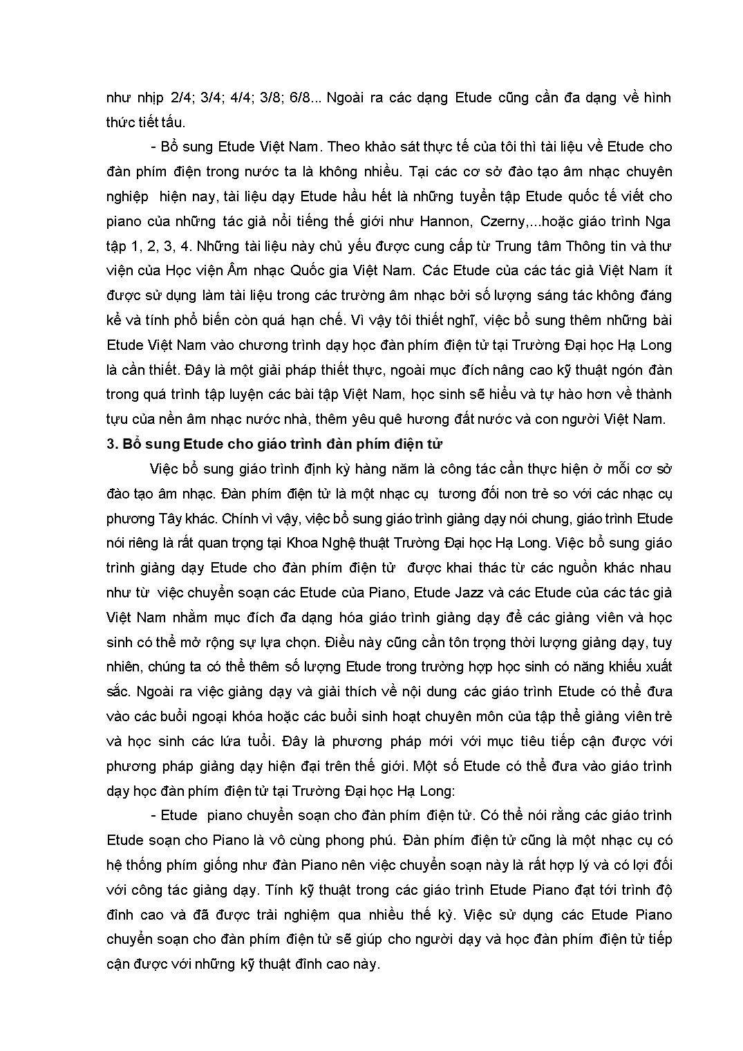 Một số giải pháp nâng cao chất lượng dạy học Etude cho đàn phím điện tử tại trường Đại học Hạ Long trang 4