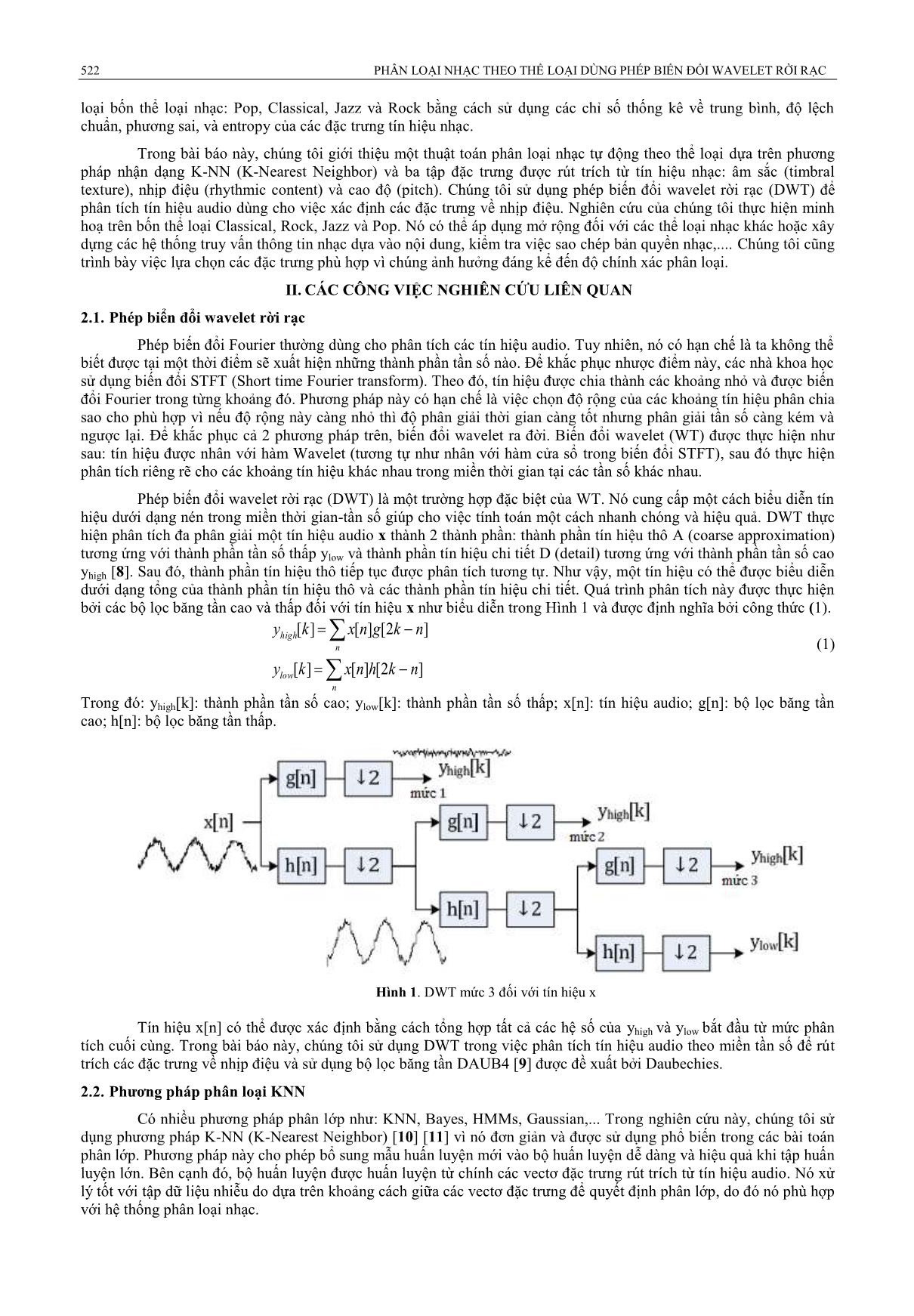 Phân loại nhạc theo thể loại dùng phép biến đổi Wavelet rời rạc trang 2