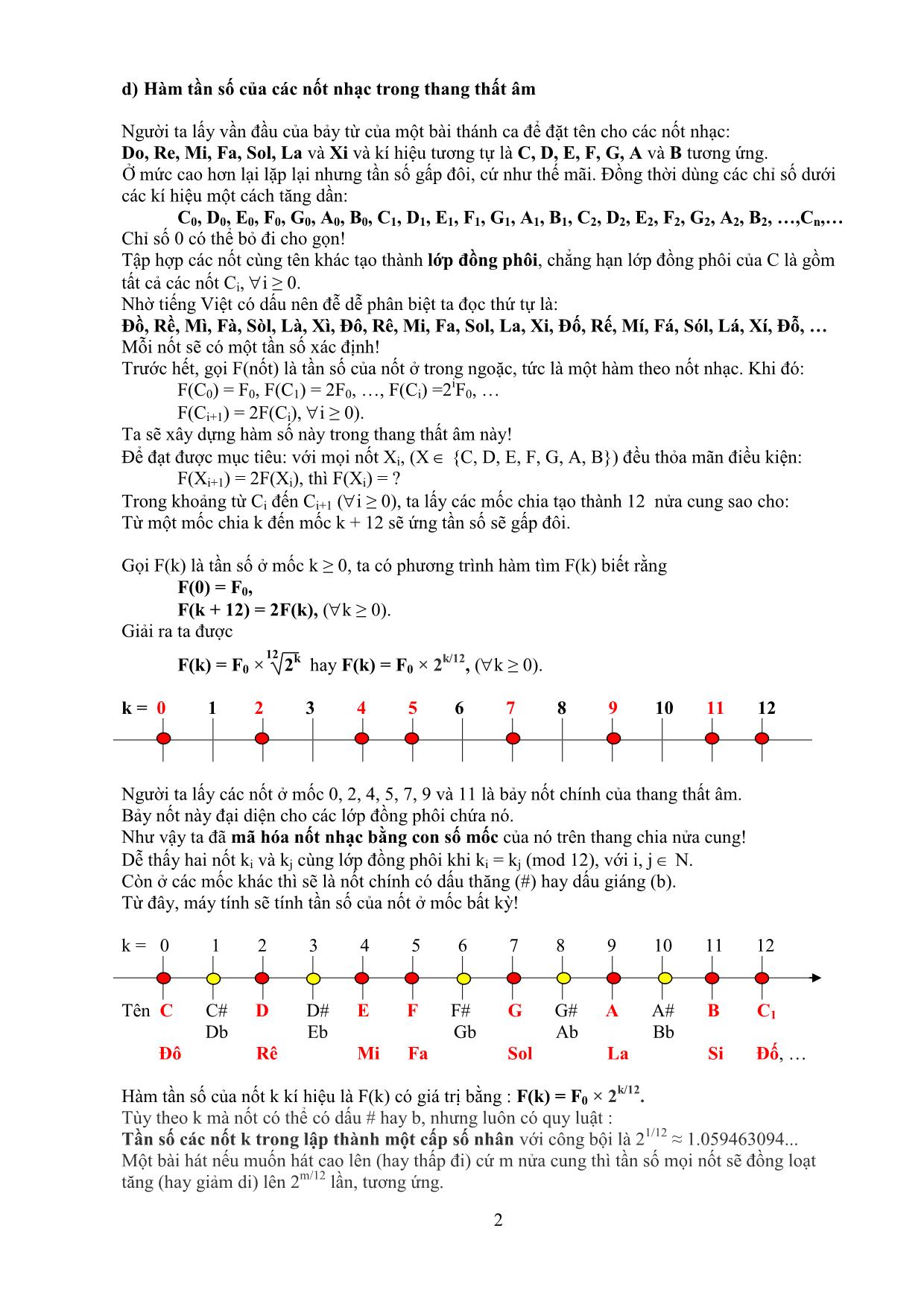 Vài nét Toán học trong Âm nhạc trang 2