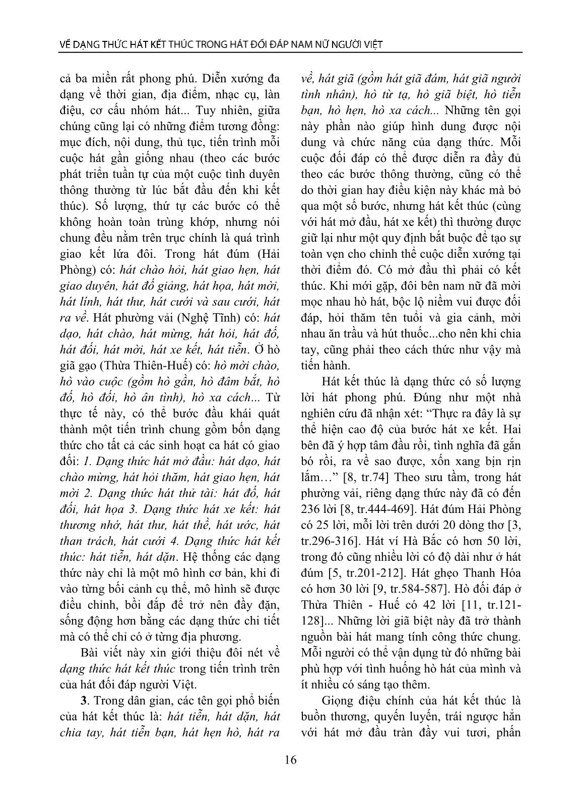 Về dạng thức hát kết thúc trong hát đối đáp nam nữ người Việt trang 3