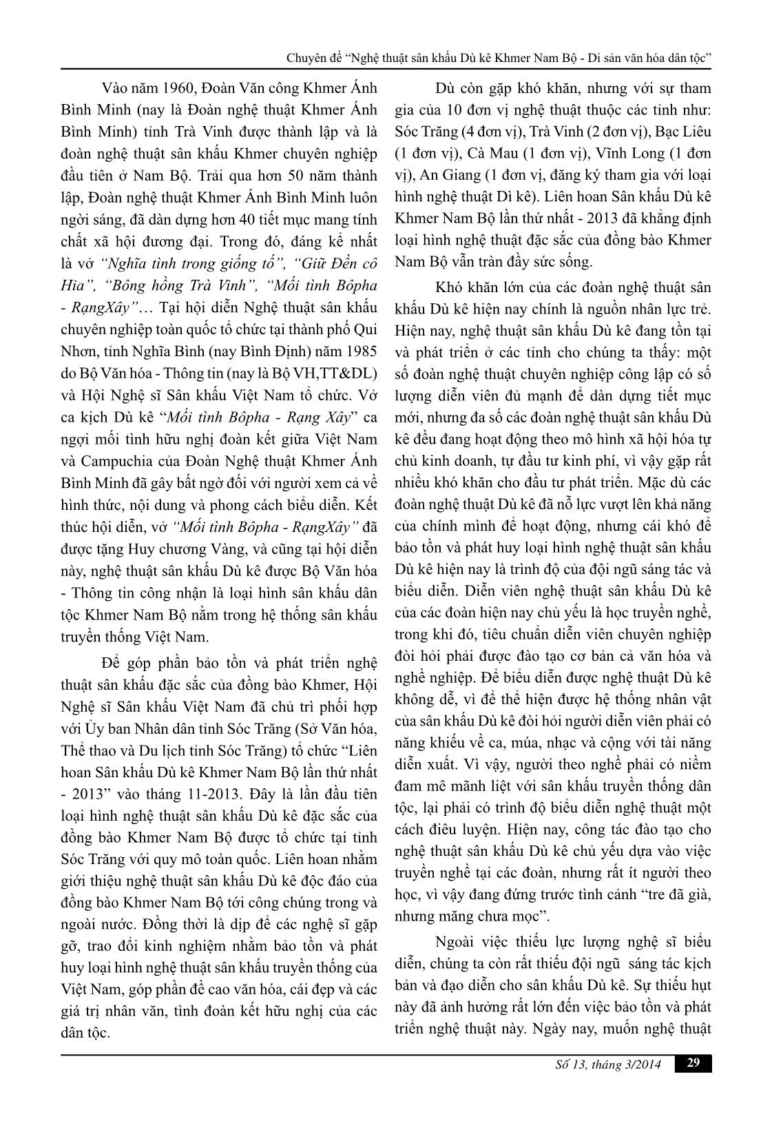 Bảo tồn và phát triển nghệ thuật sân khấu dù kê Khmer nam bộ - di sản văn hóa của dân tộc trang 3