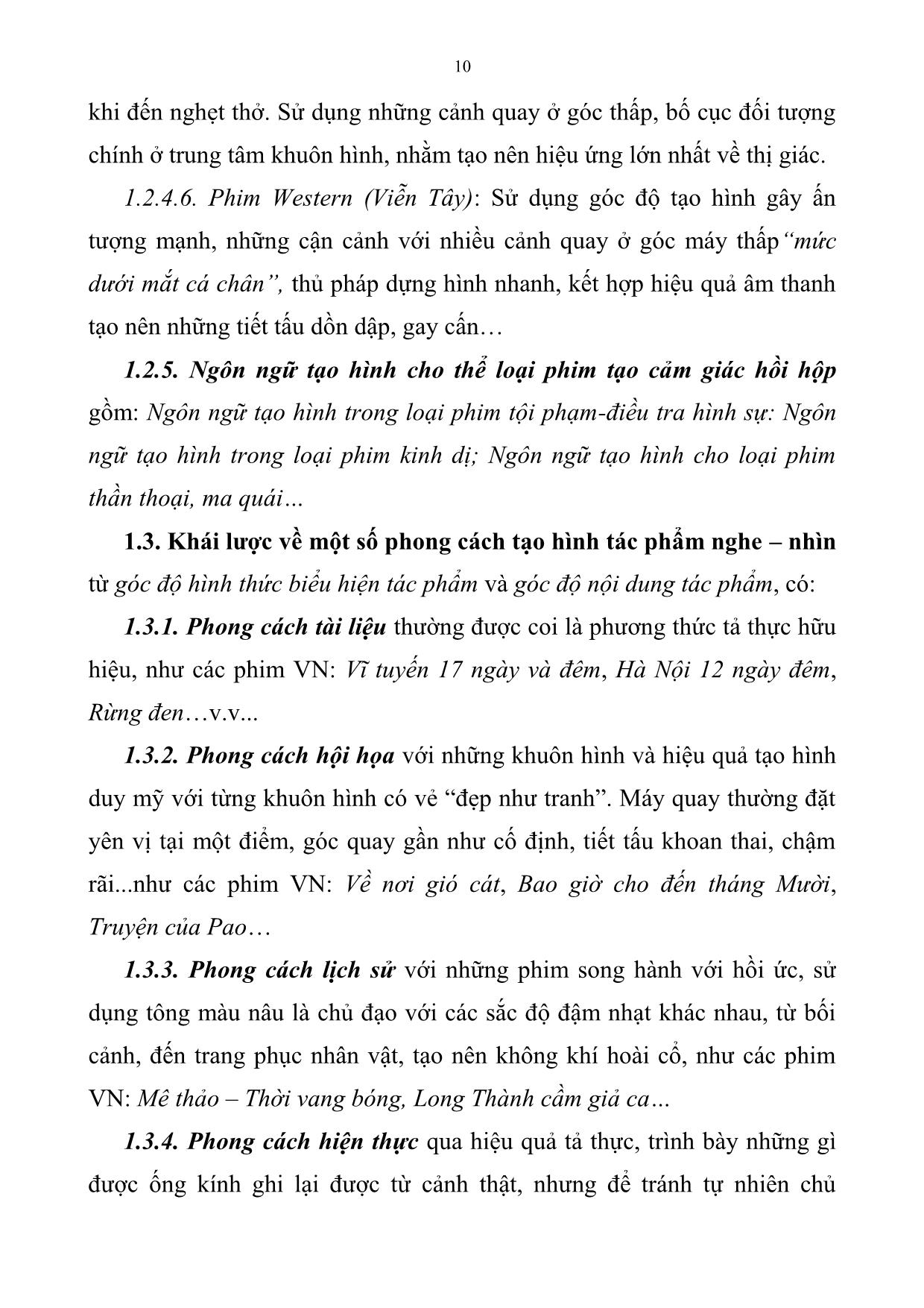 Tóm tắt Luận án Nghệ thuật tạo hình trong phương thức biểu đạt tác phẩm điện ảnh trang 10