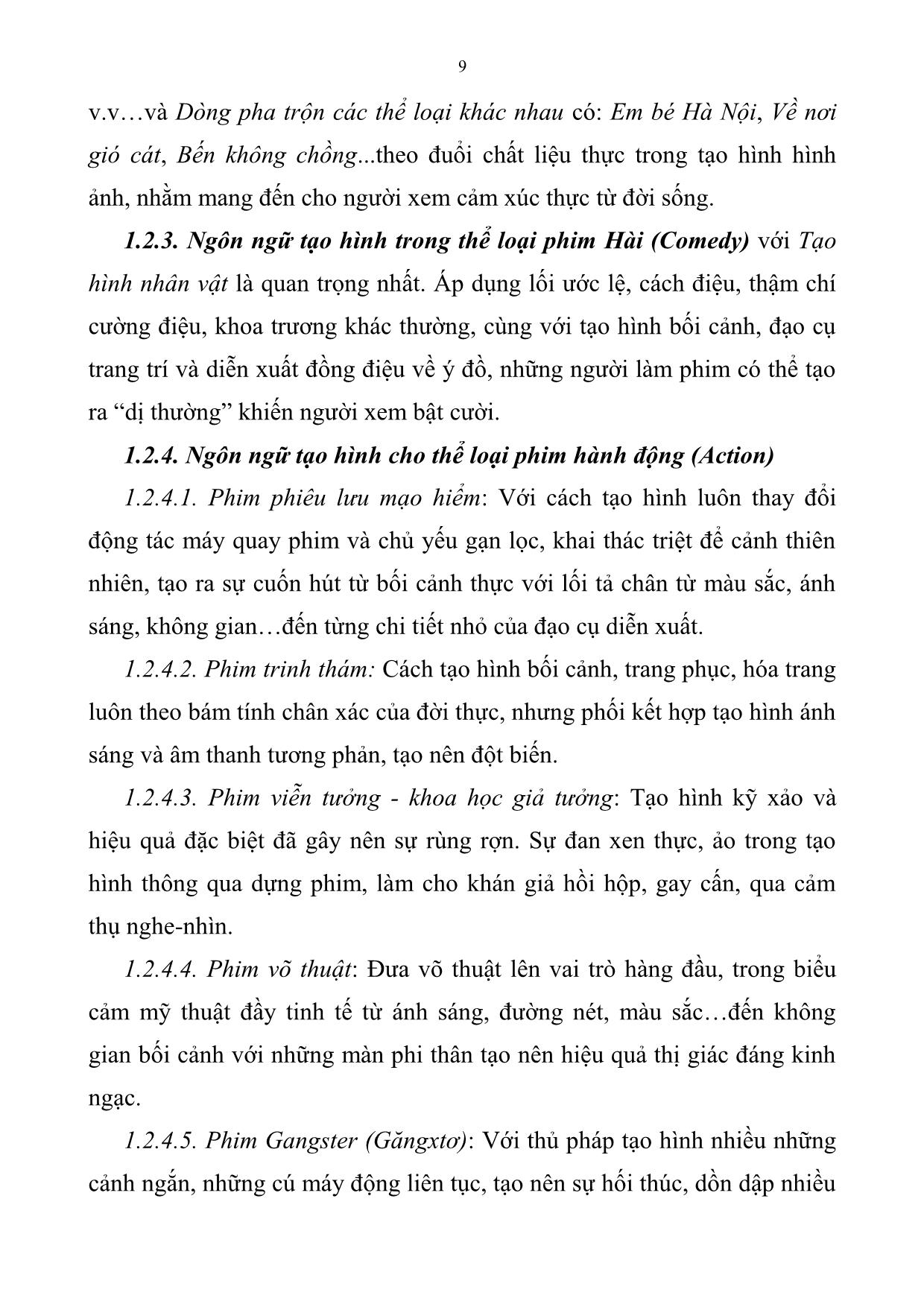 Tóm tắt Luận án Nghệ thuật tạo hình trong phương thức biểu đạt tác phẩm điện ảnh trang 9