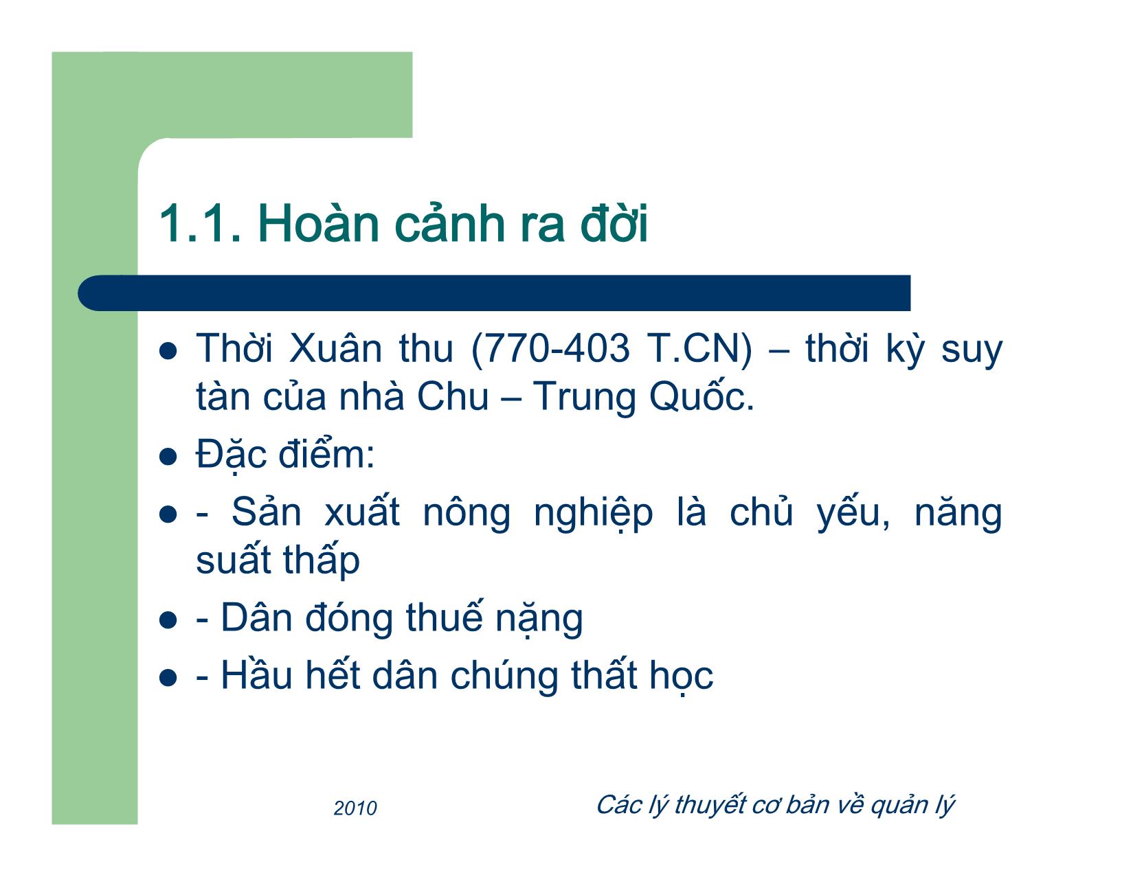 Bài giảng Quản lý - Chương 2: Các lý thuyết cơ bản về quản lý trang 6