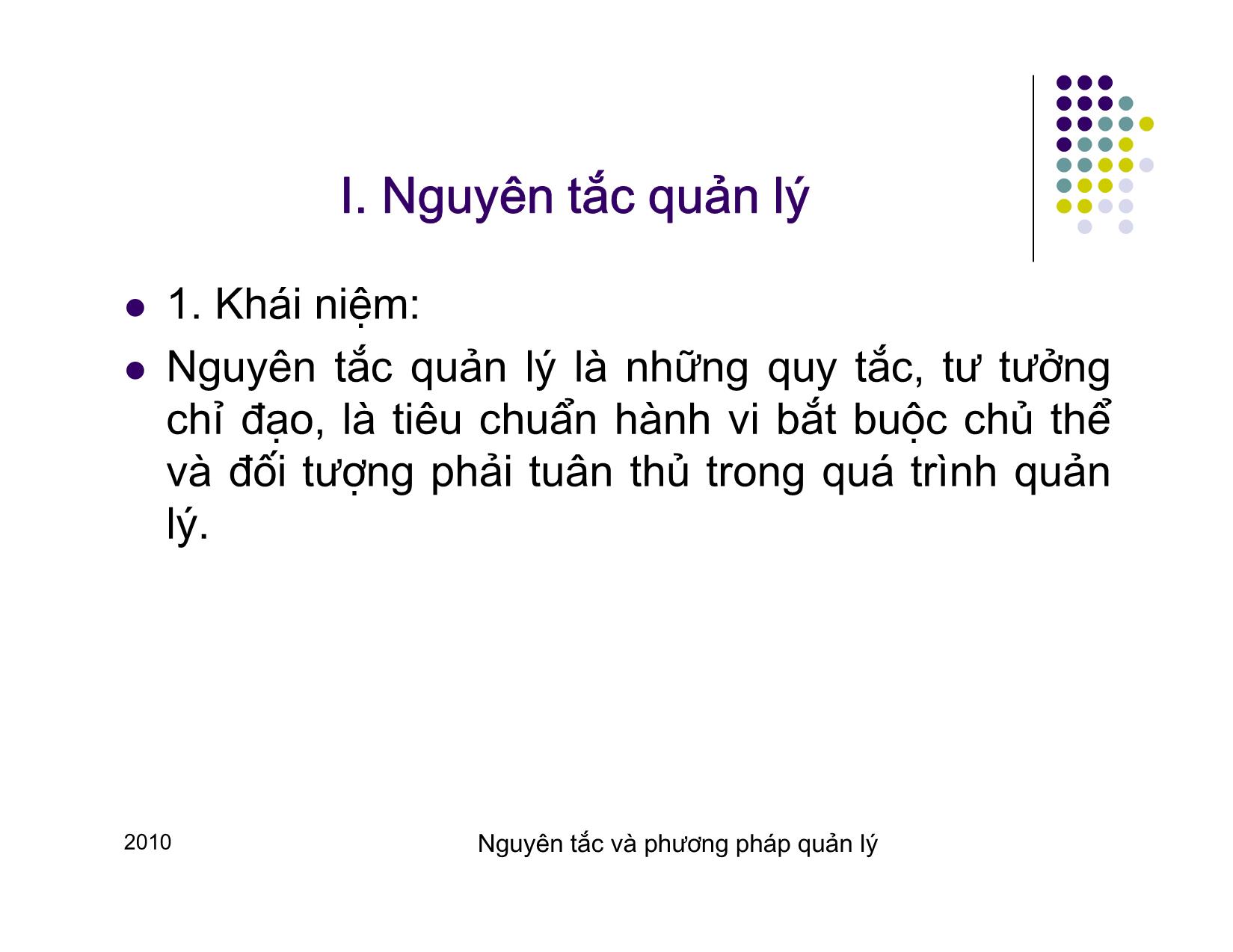 Bài giảng Quản lý - Chương 3: Nguyên tắc và phương pháp quản lý trang 2