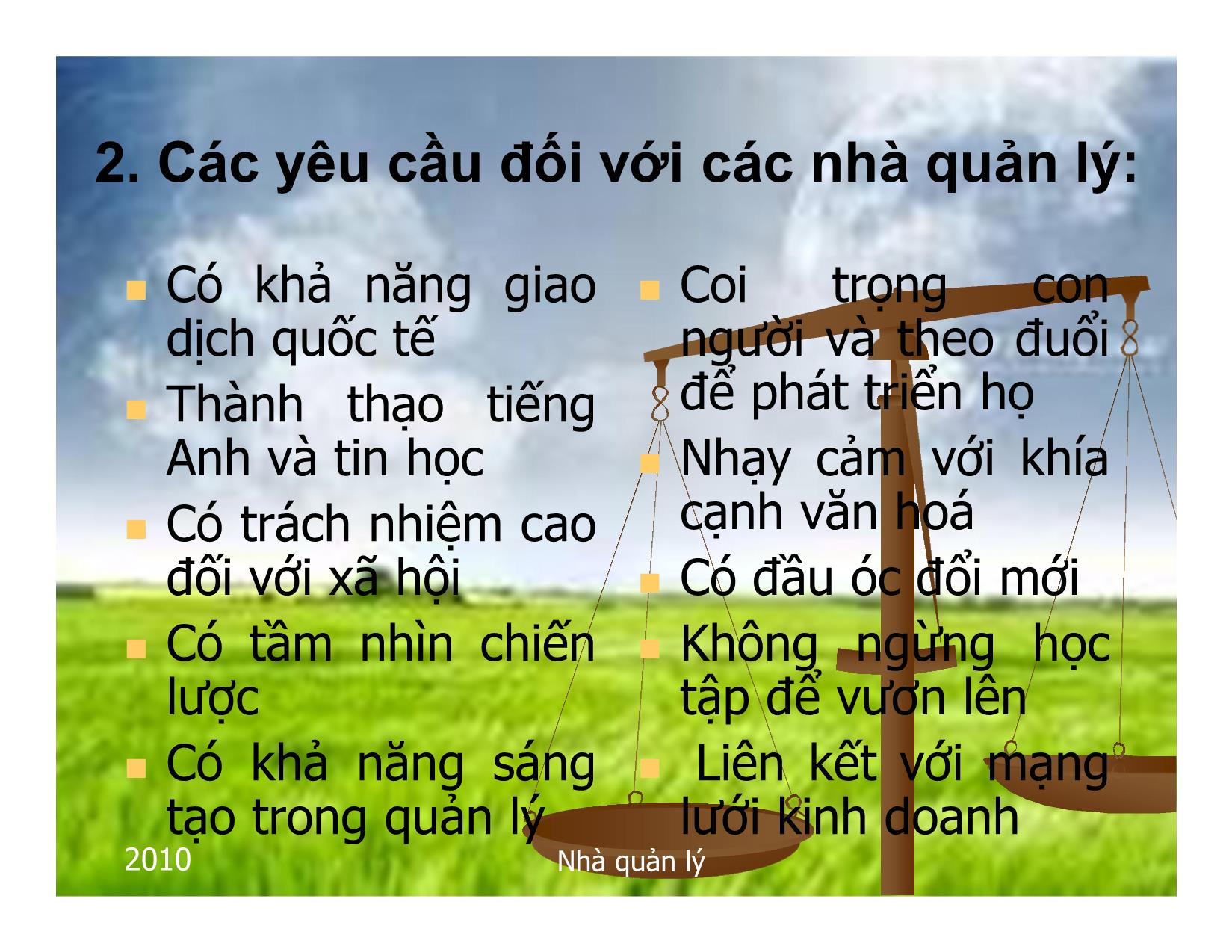 Bài giảng Quản lý - Chương 5: Nhà quản lý trong tổ chức trang 2