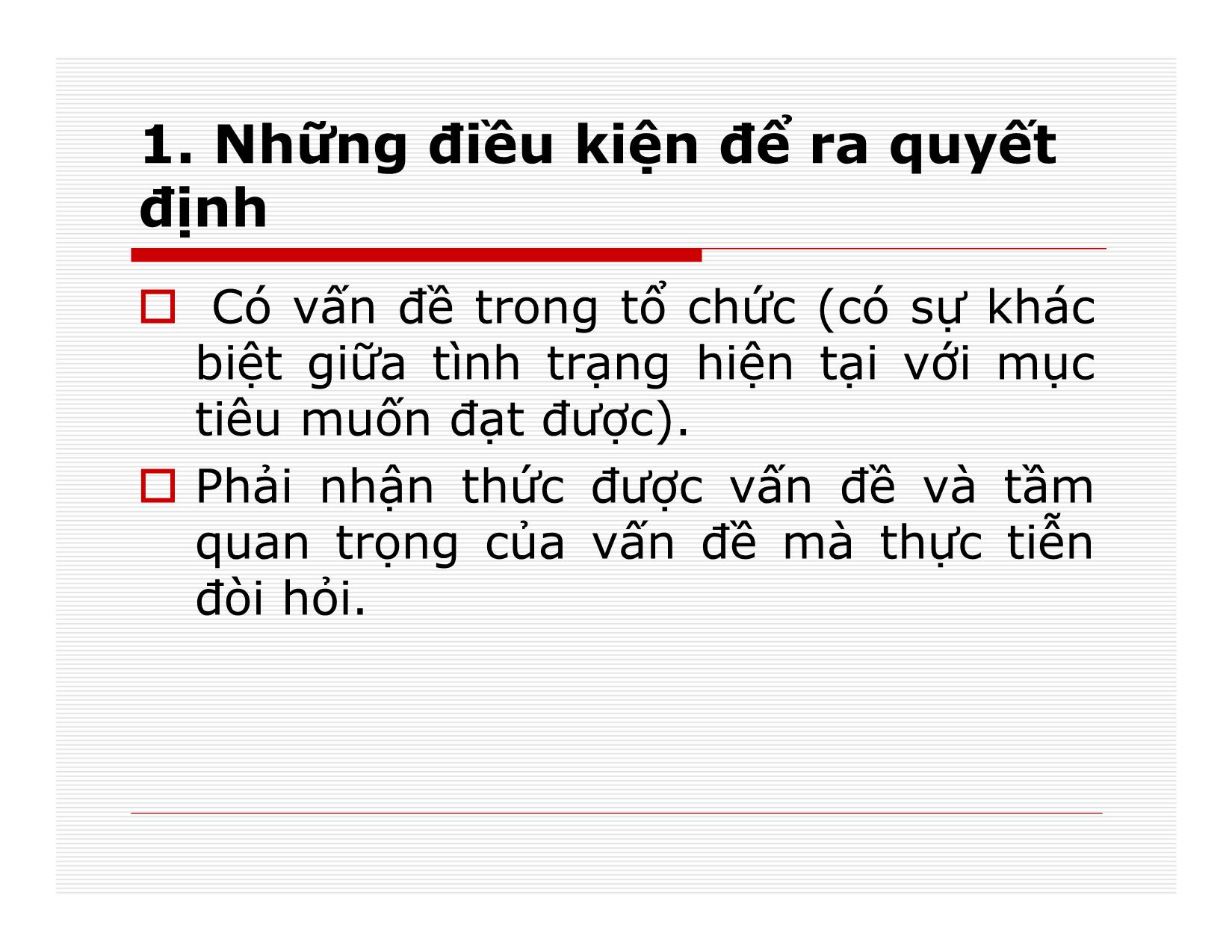 Bài giảng Quản lý - Chương 6: Quyết định quản lý trang 10