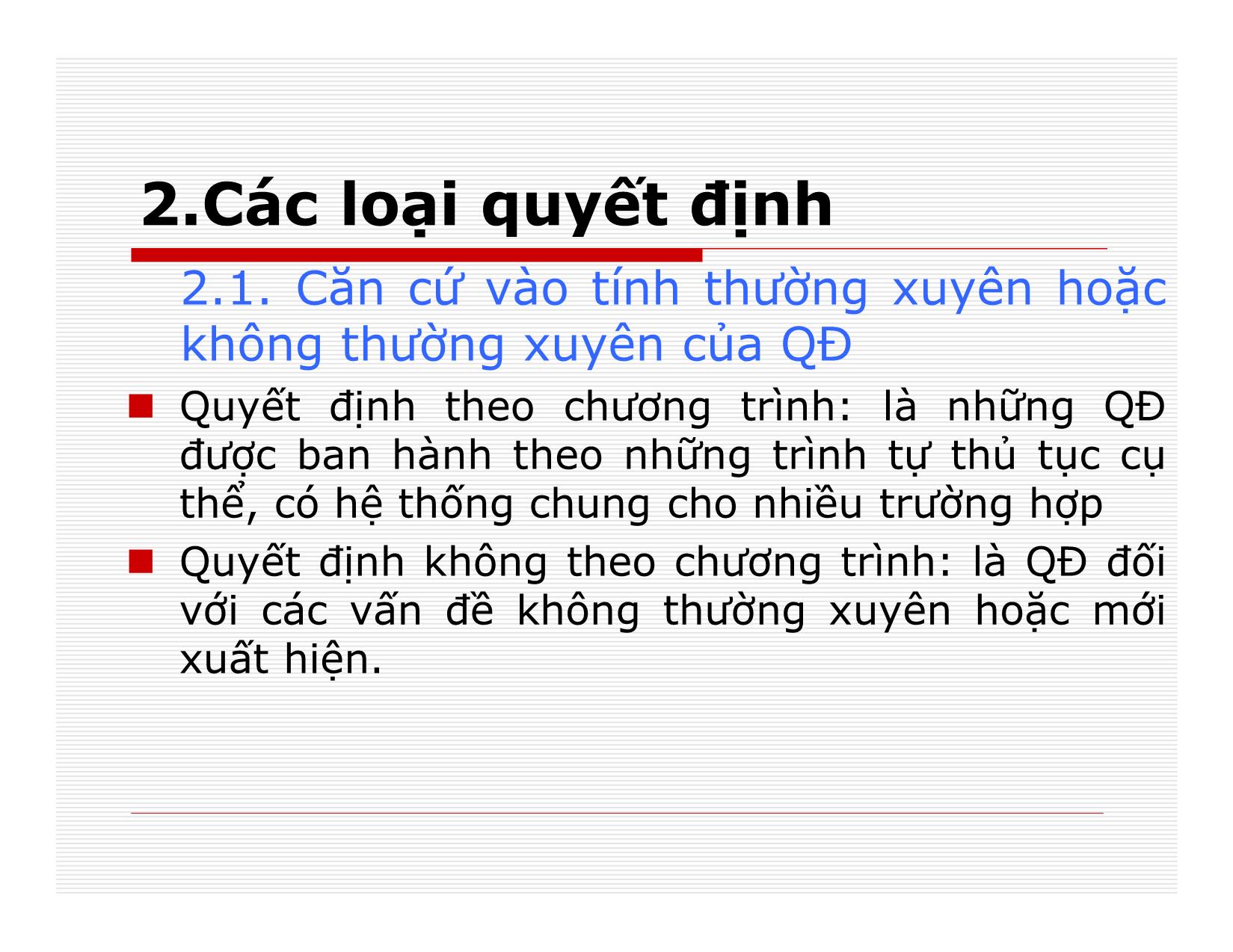 Bài giảng Quản lý - Chương 6: Quyết định quản lý trang 4