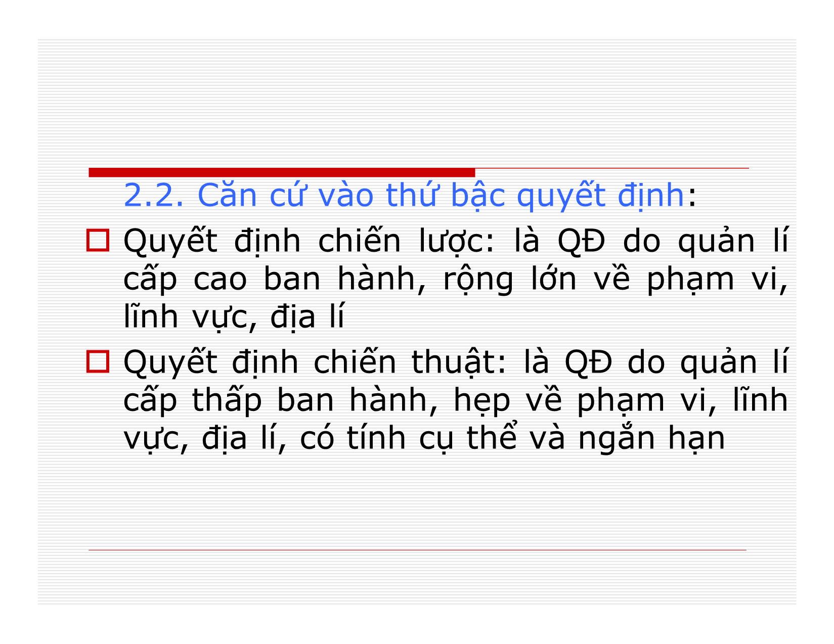 Bài giảng Quản lý - Chương 6: Quyết định quản lý trang 5