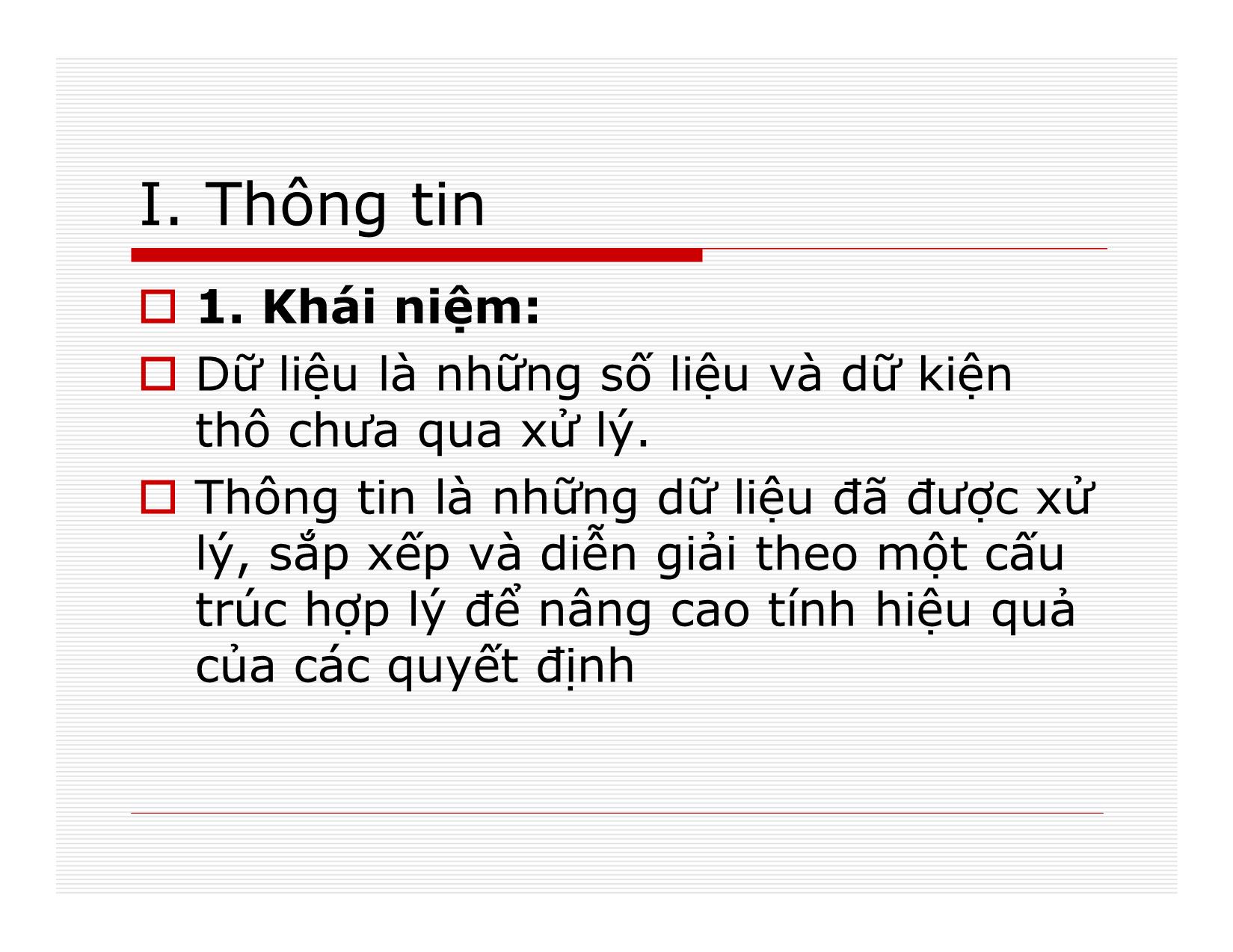 Bài giảng Quản lý - Chương 7: Thông tin trong quản lý trang 2