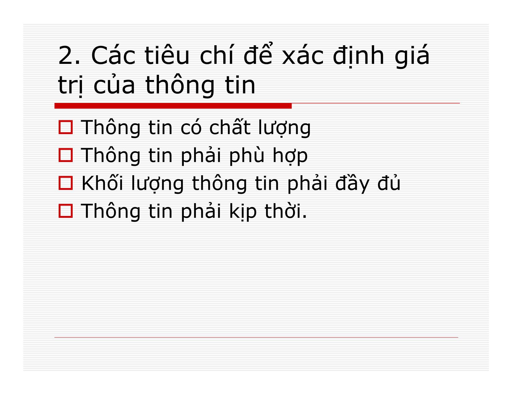 Bài giảng Quản lý - Chương 7: Thông tin trong quản lý trang 3