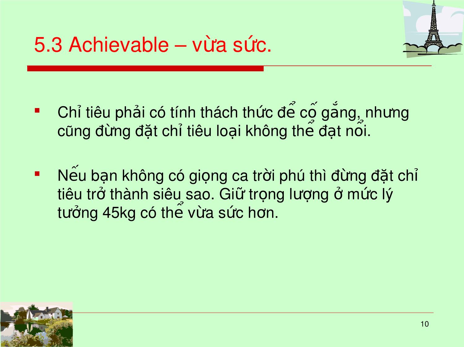 Bài giảng Kỹ năng quản lý theo mục tiêu trang 10