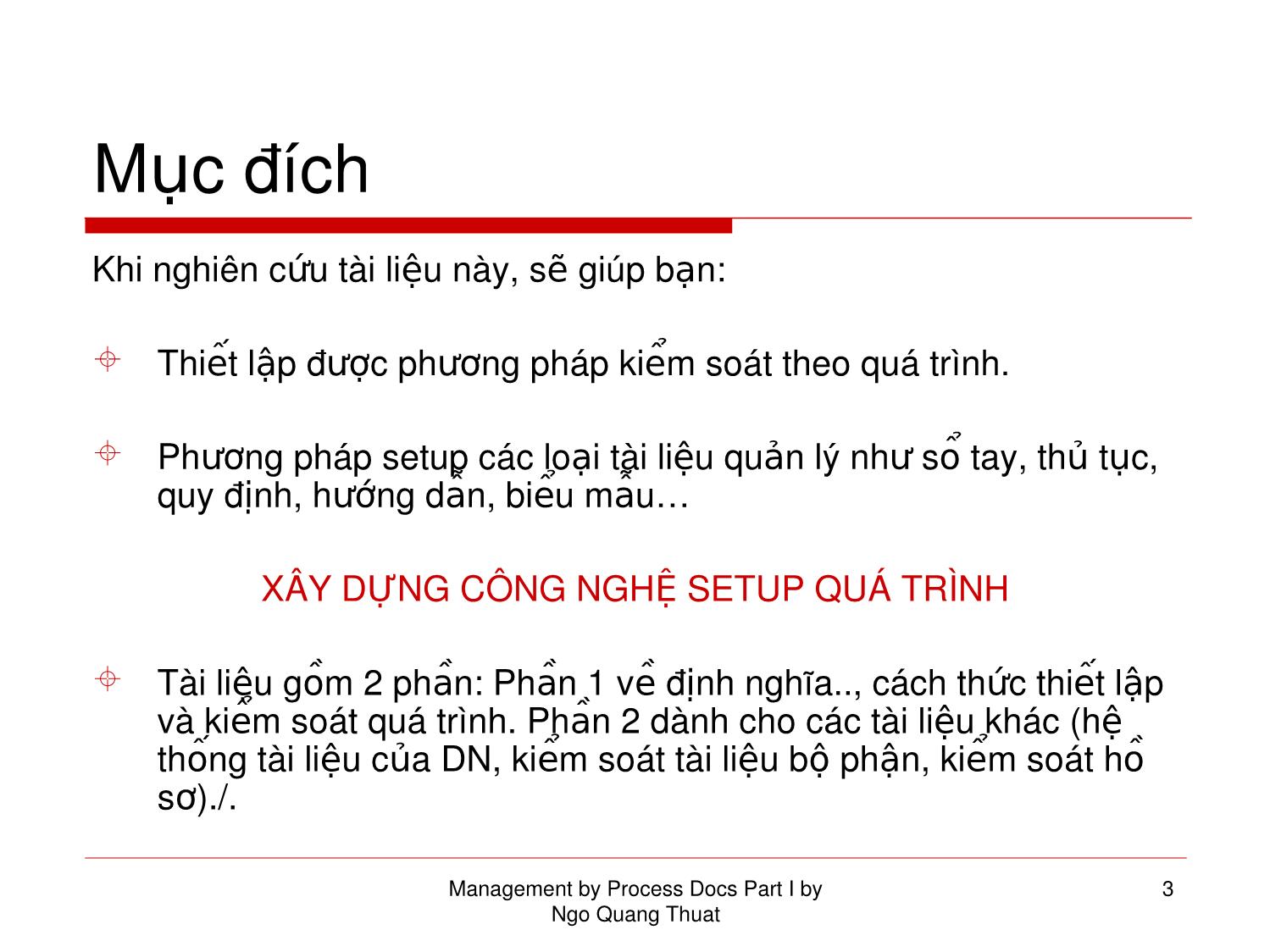 Bài giảng Kỹ năng kiểm soát quá trình. MBP - Phần 1: Dành cho nhà quản lý trang 3