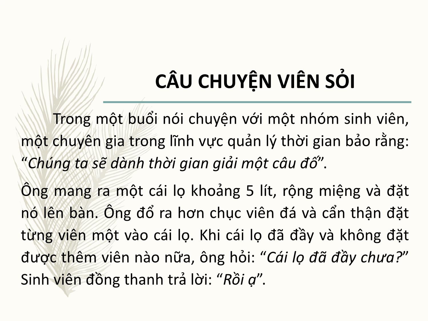 Bài giảng Kỹ năng quản lý thời gian trang 3