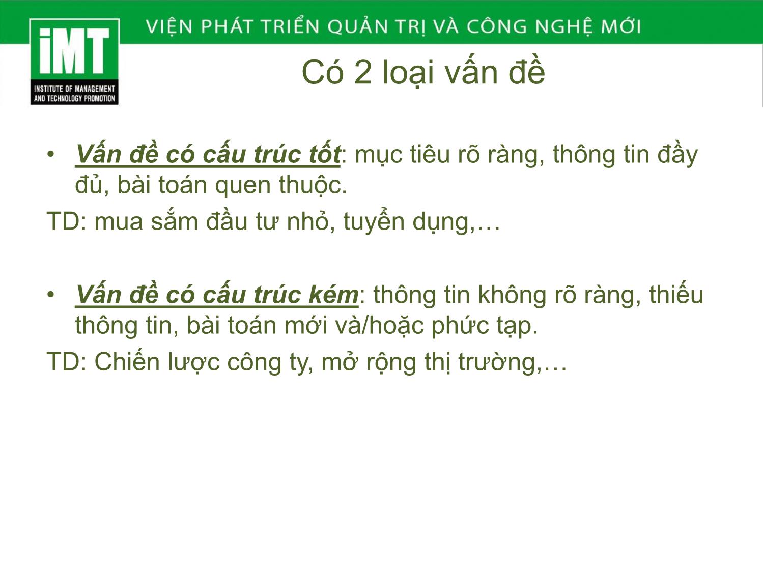 Bài giảng Kỹ năng giải quyết vấn đề trang 5