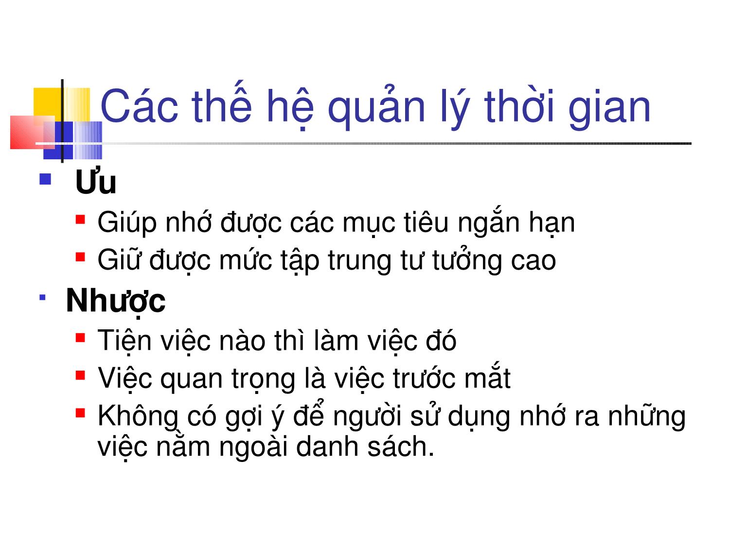 Bài giảng Kỹ năng quản lý thời gian (Bản mới) trang 8