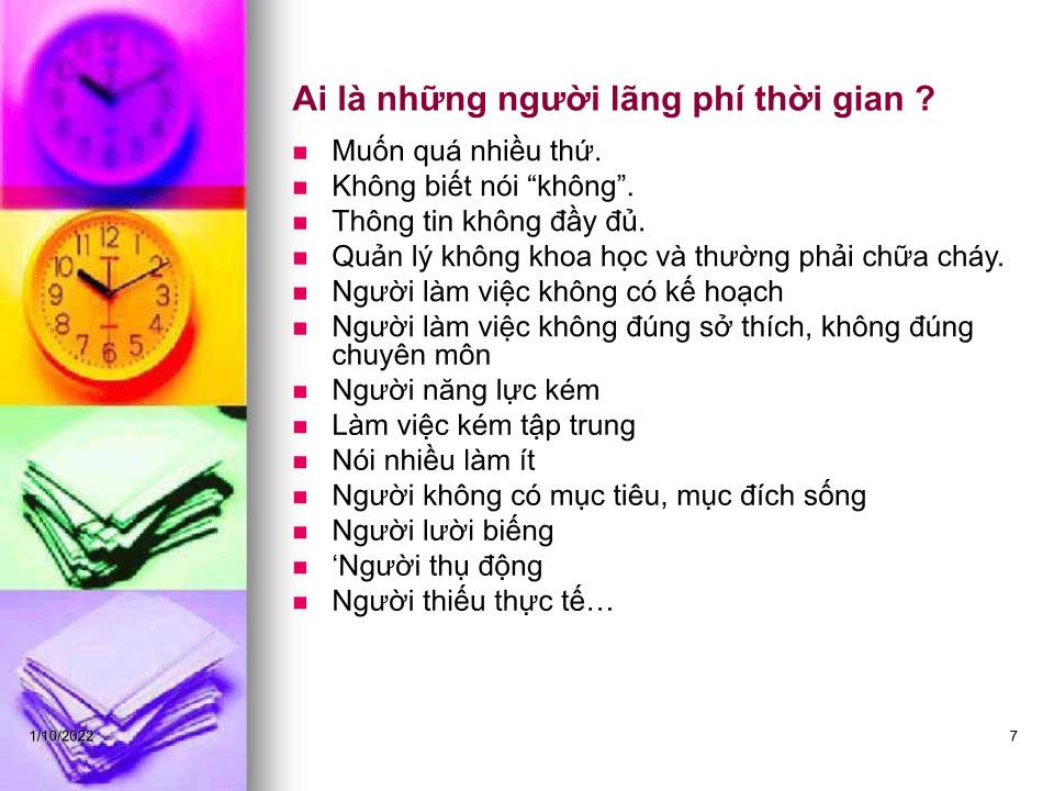 Bài giảng Kỹ năng quản lý thời gian - Phạm Thị Thuý trang 7