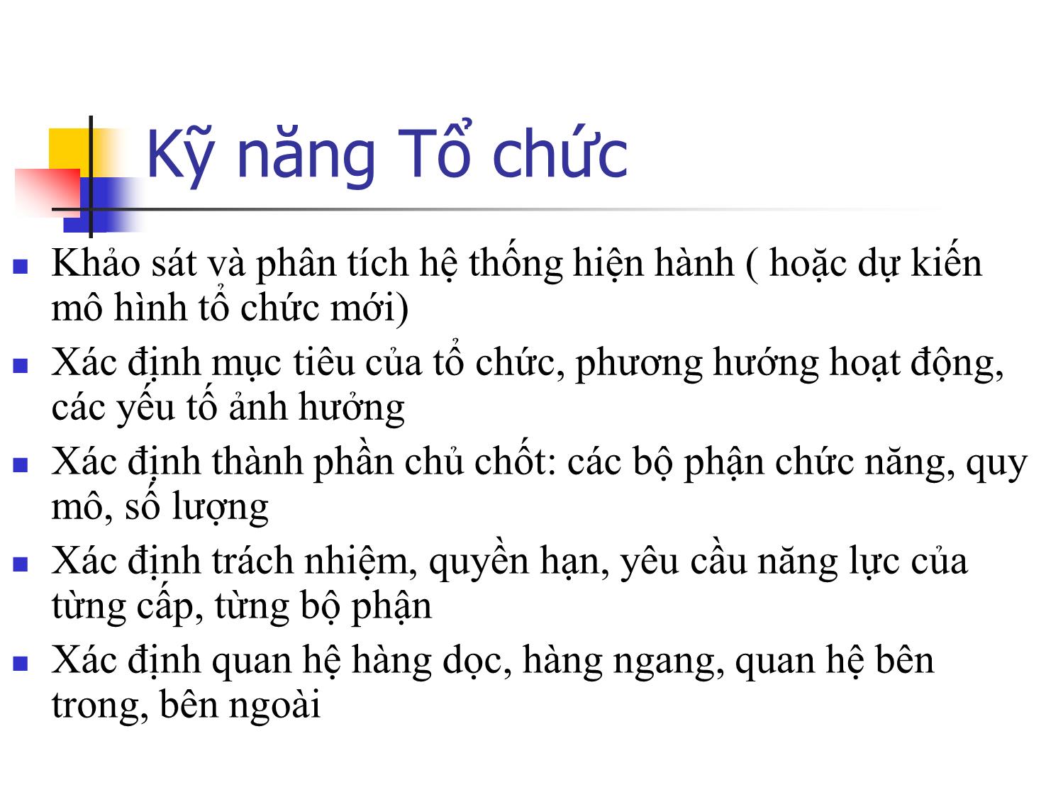 Bài giảng Kỹ năng quản lý trong quản lý dự án trang 6