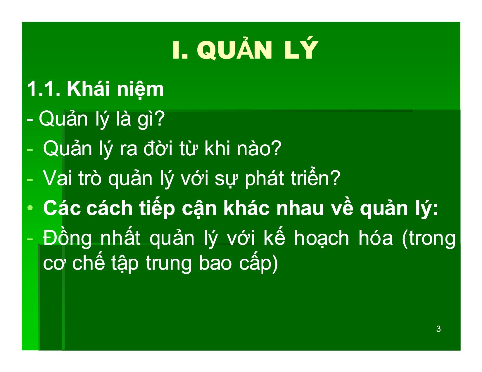 Bài giảng Khoa học quản lý - Chương 1: Tổng quan về quản lý, khoa học quản lý - Nguyễn Xuân Phong trang 3