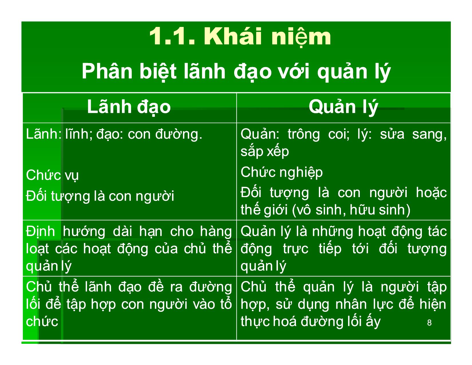 Bài giảng Khoa học quản lý - Chương 1: Tổng quan về quản lý, khoa học quản lý - Nguyễn Xuân Phong trang 8