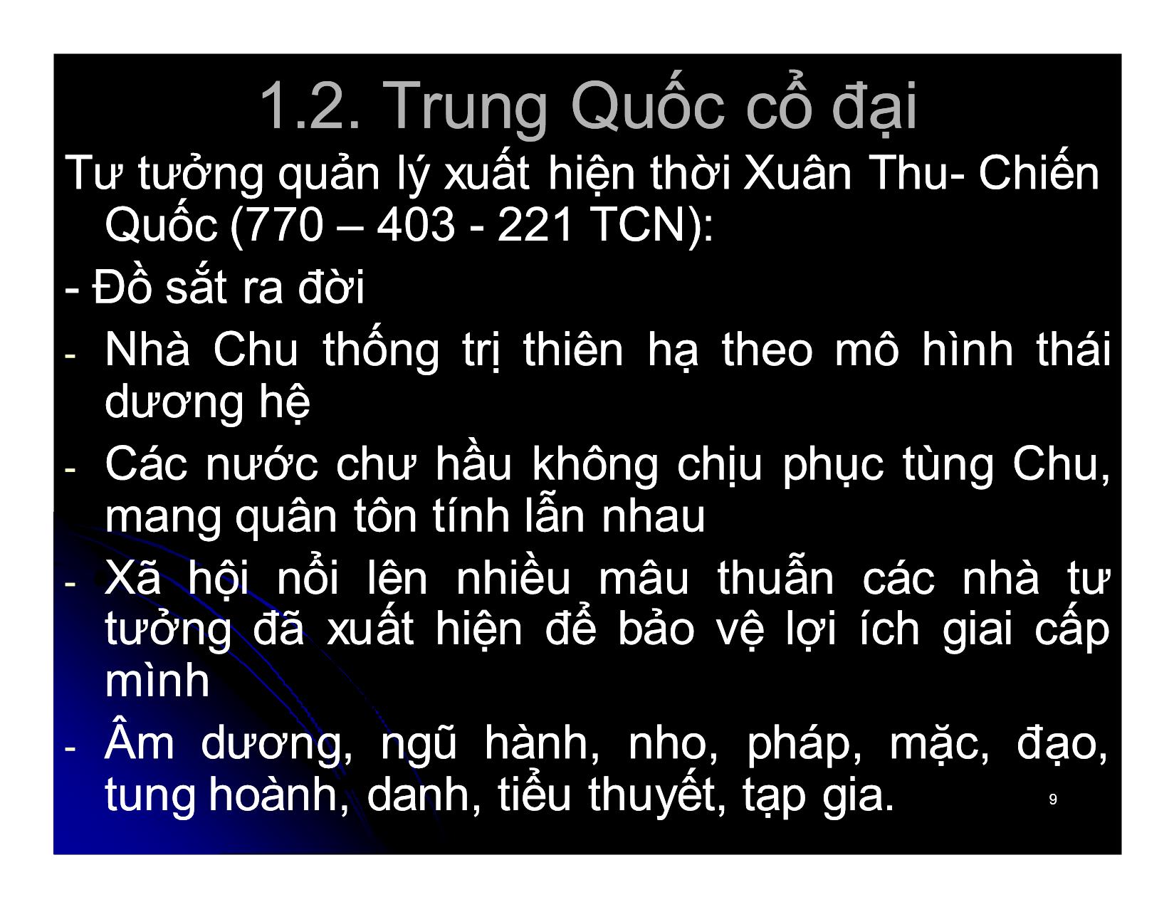 Bài giảng Khoa học quản lý - Chương 2: Khái lược lịch sử tư tưởng quản lý - Nguyễn Xuân Phong trang 9