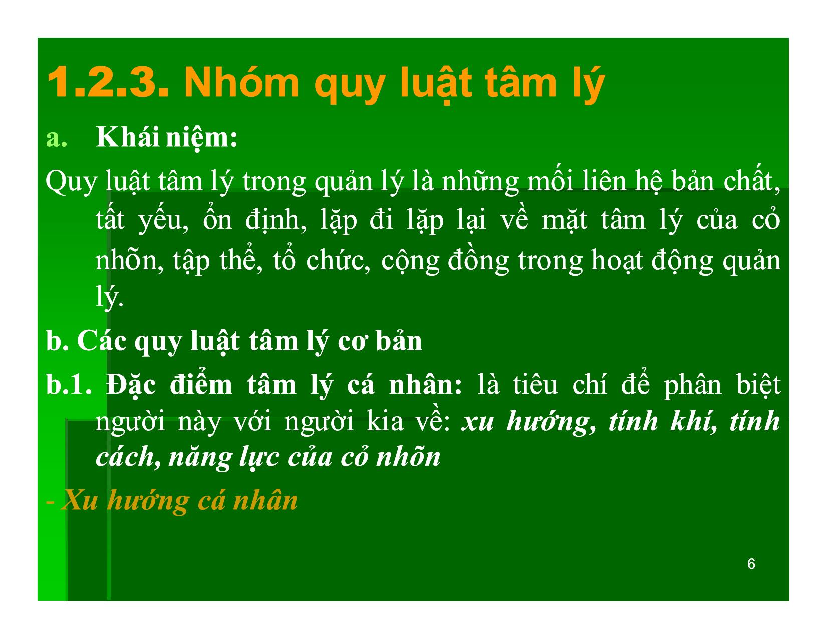 Bài giảng Khoa học quản lý - Chương 3: Các quy luật và nguyên tắc quản lý - Nguyễn Xuân Phong trang 6